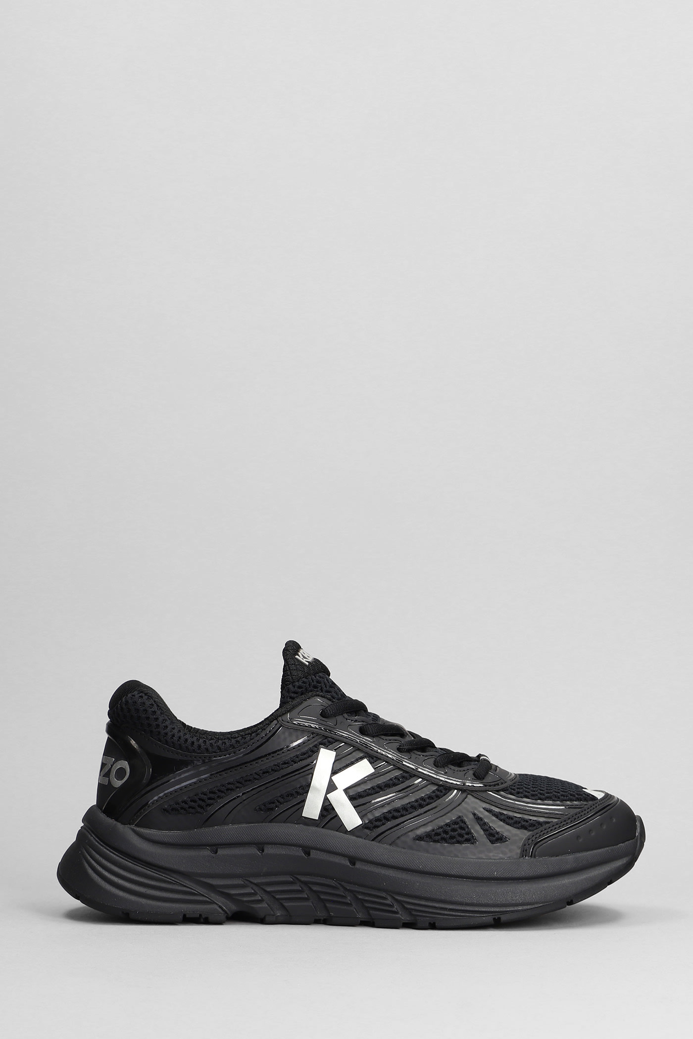 Shop Kenzo Pace Sneakers In Black Polyester