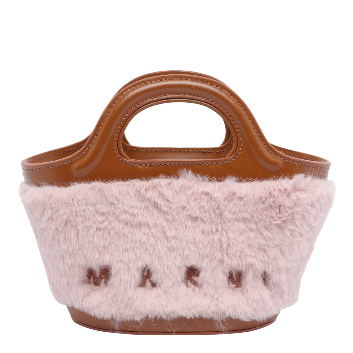 Marni Tropicalia Double Handle Shoulder Bag In Brown