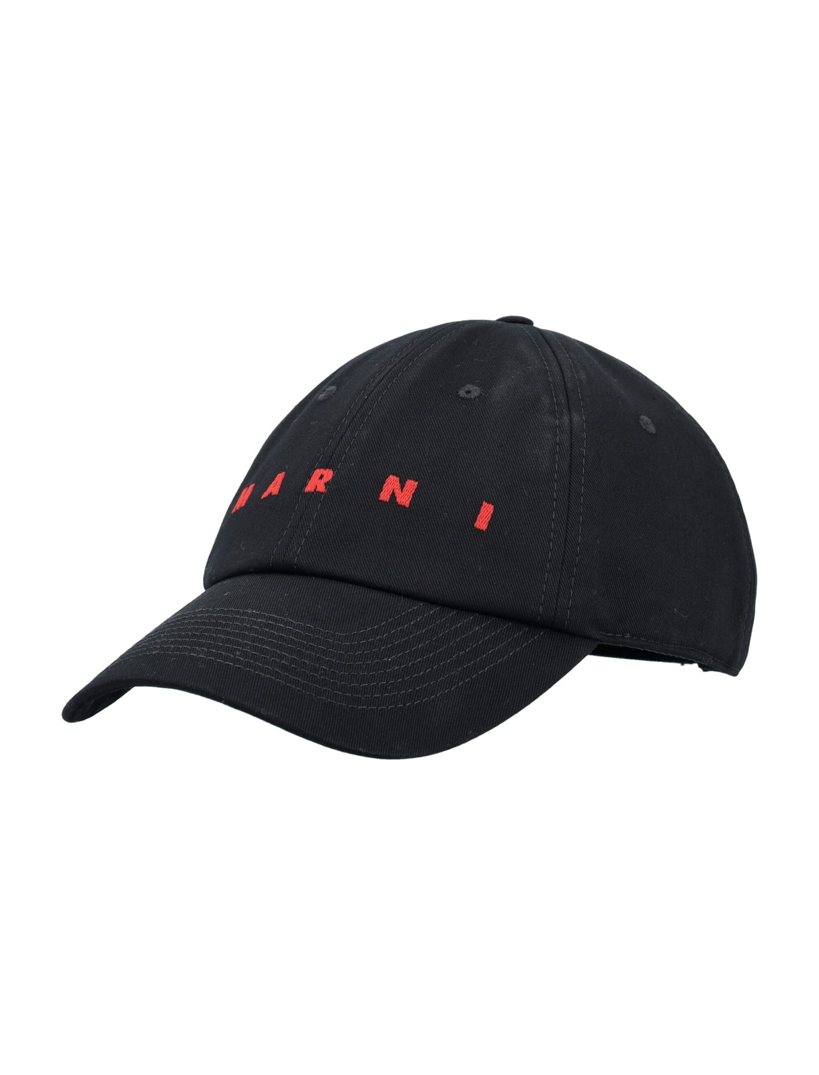 Shop Marni Logo Cap In Black