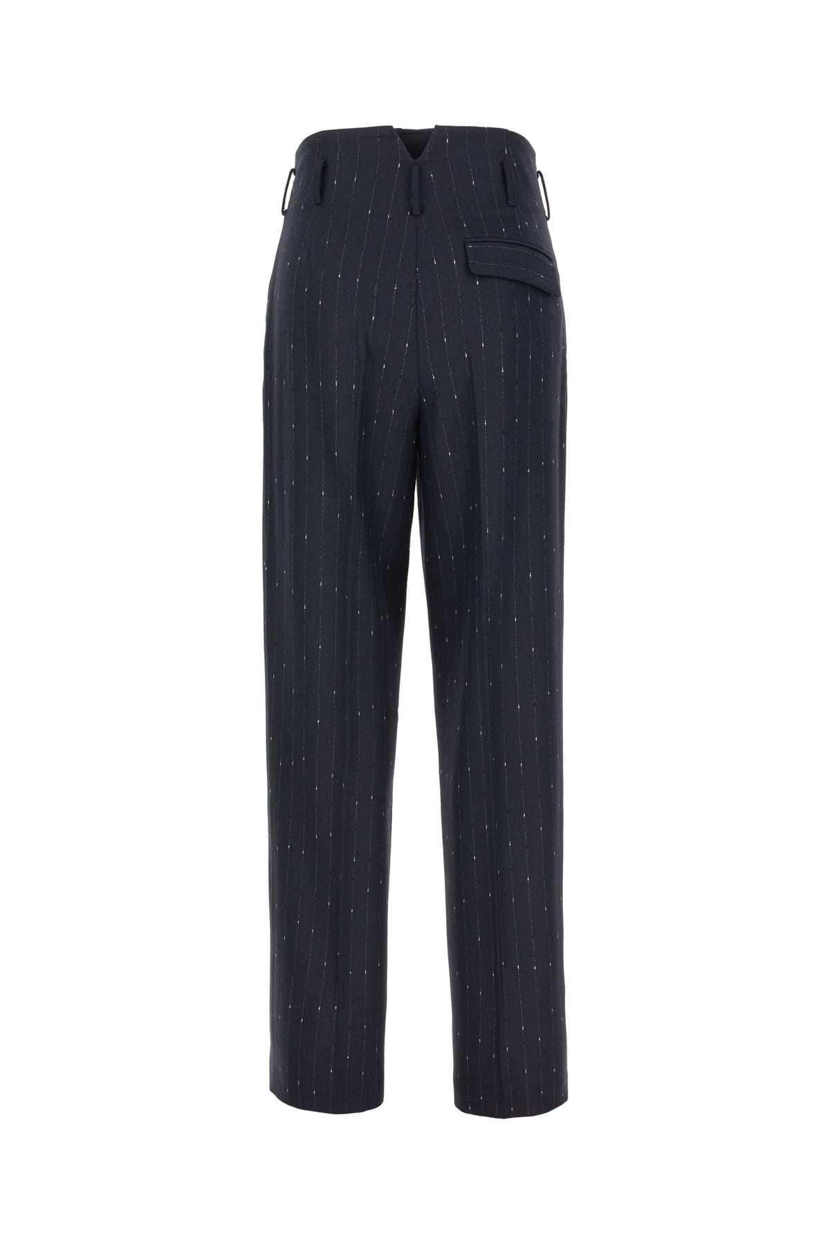 GENNY NAVY BLUE STRETCH WOOL BLEND PANTS 