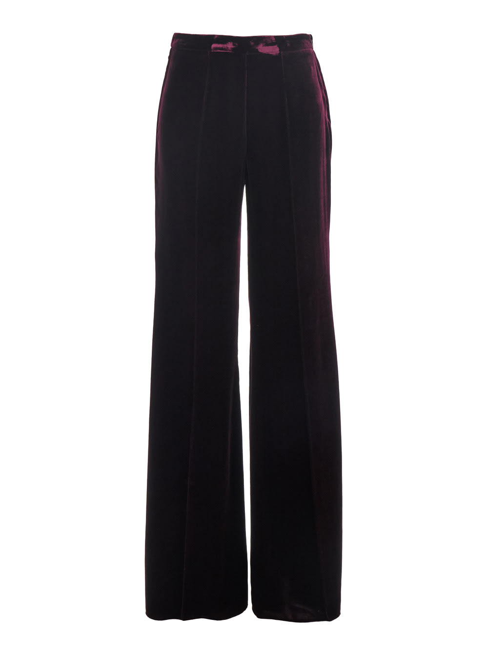 Forte Forte Plain Velvet Flare Pants In Burgundy