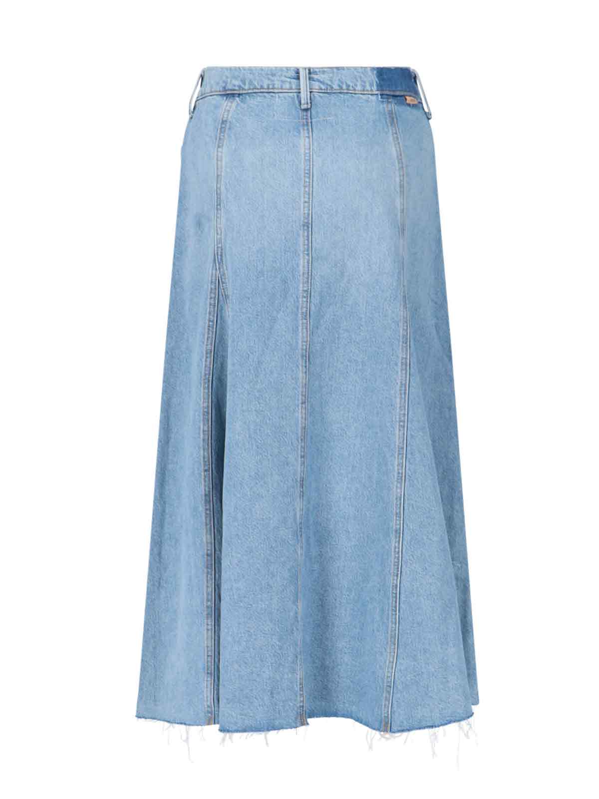 Shop Mother Full Swing Midi Skirt In Light Blue