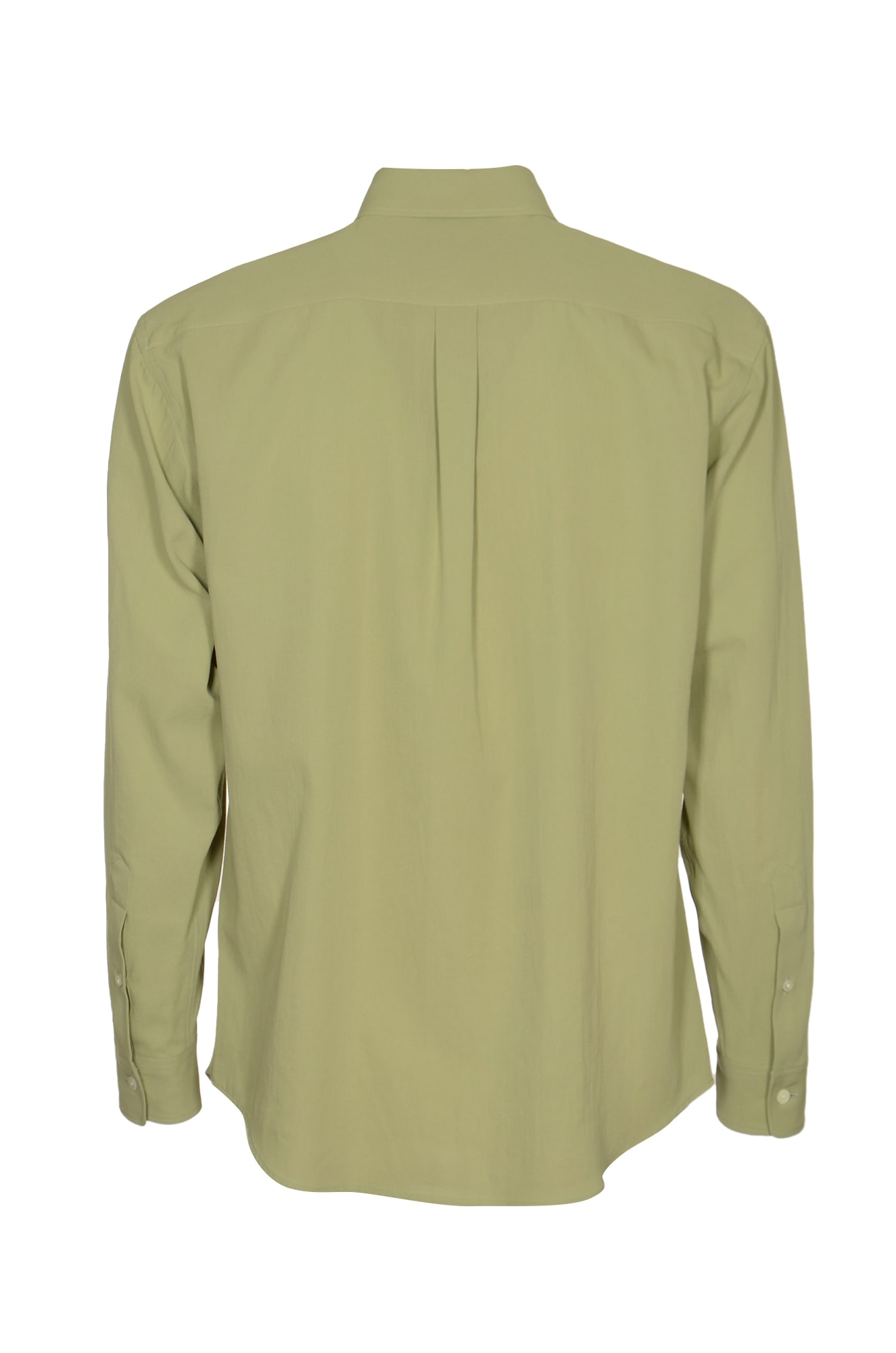 Shop Auralee Hard Twist Viyella Shirt In Sage Green