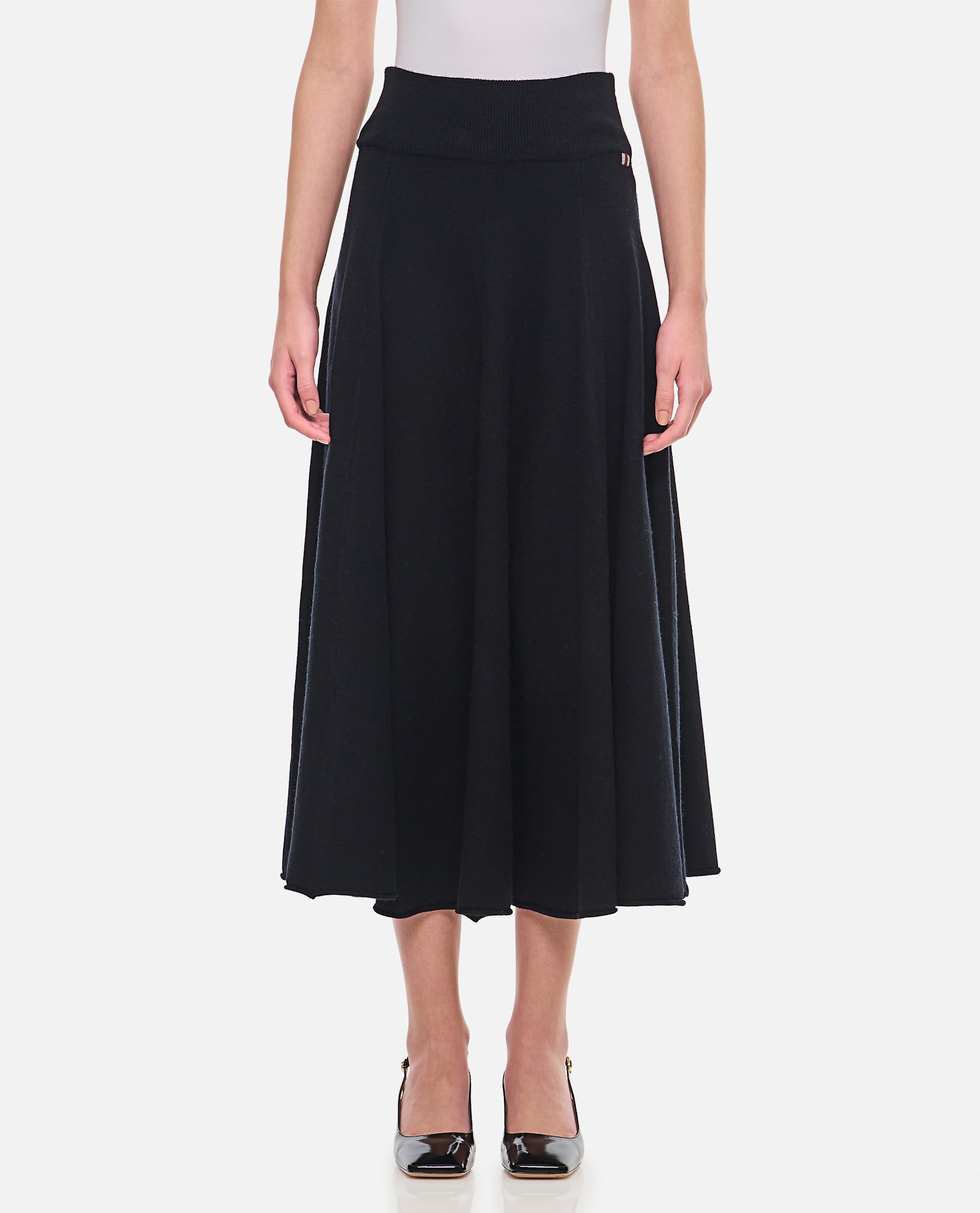 Shop Extreme Cashmere Cashmere Pleated Skirt In Black