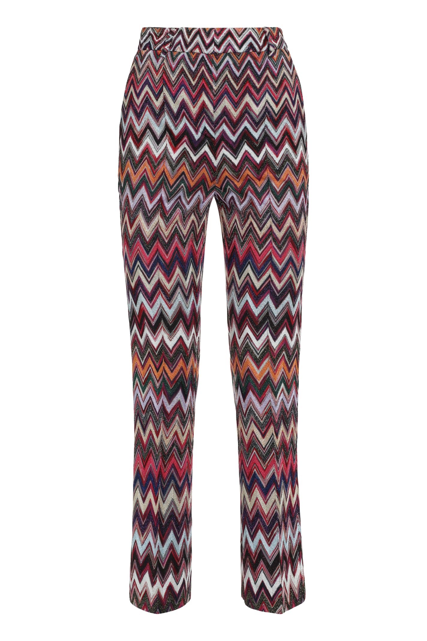 Shop Missoni Lurex Details Knit Trousers In Rosso
