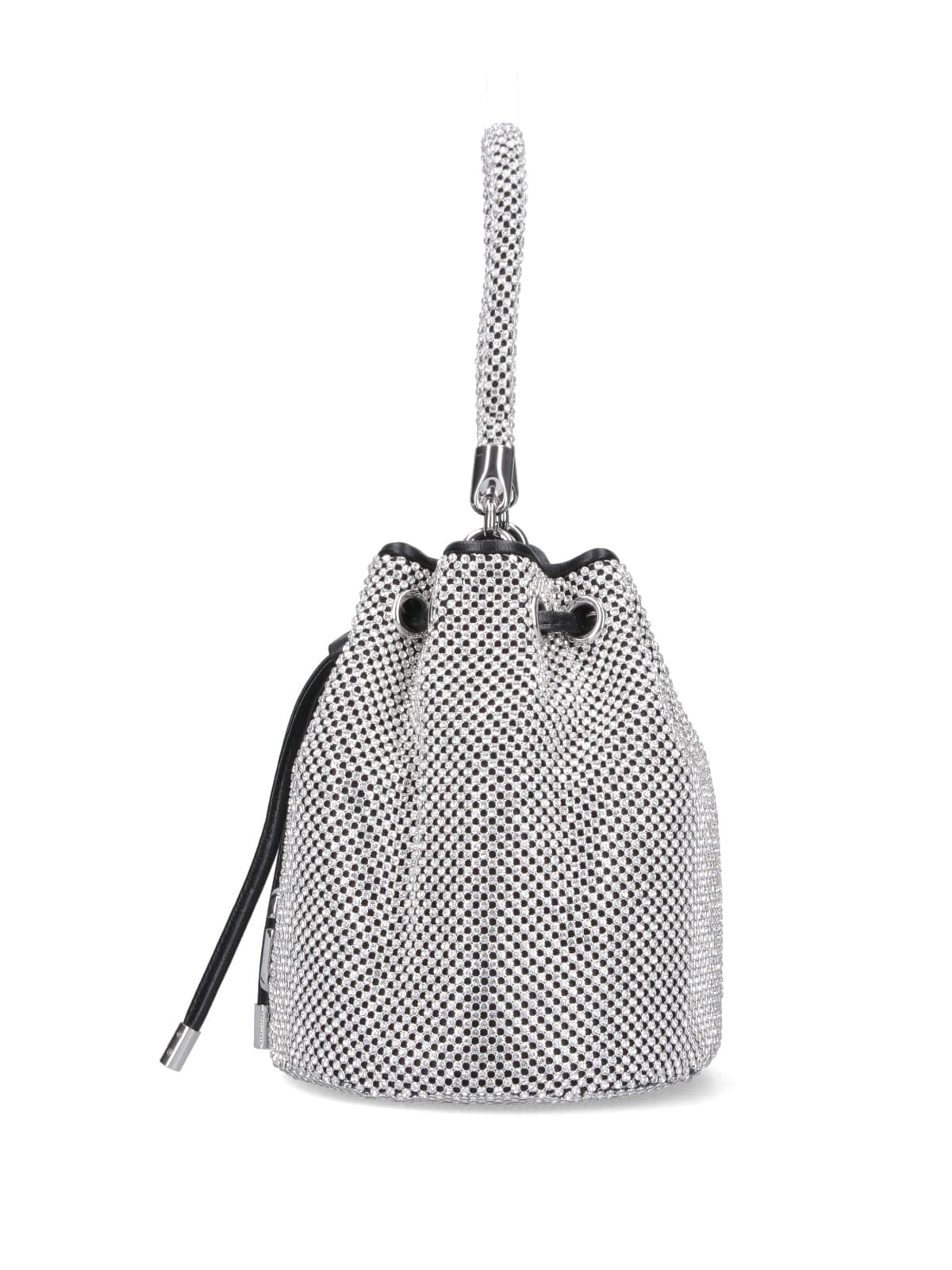 Shop Marc Jacobs Logo Mini Bucket Bag In Silver