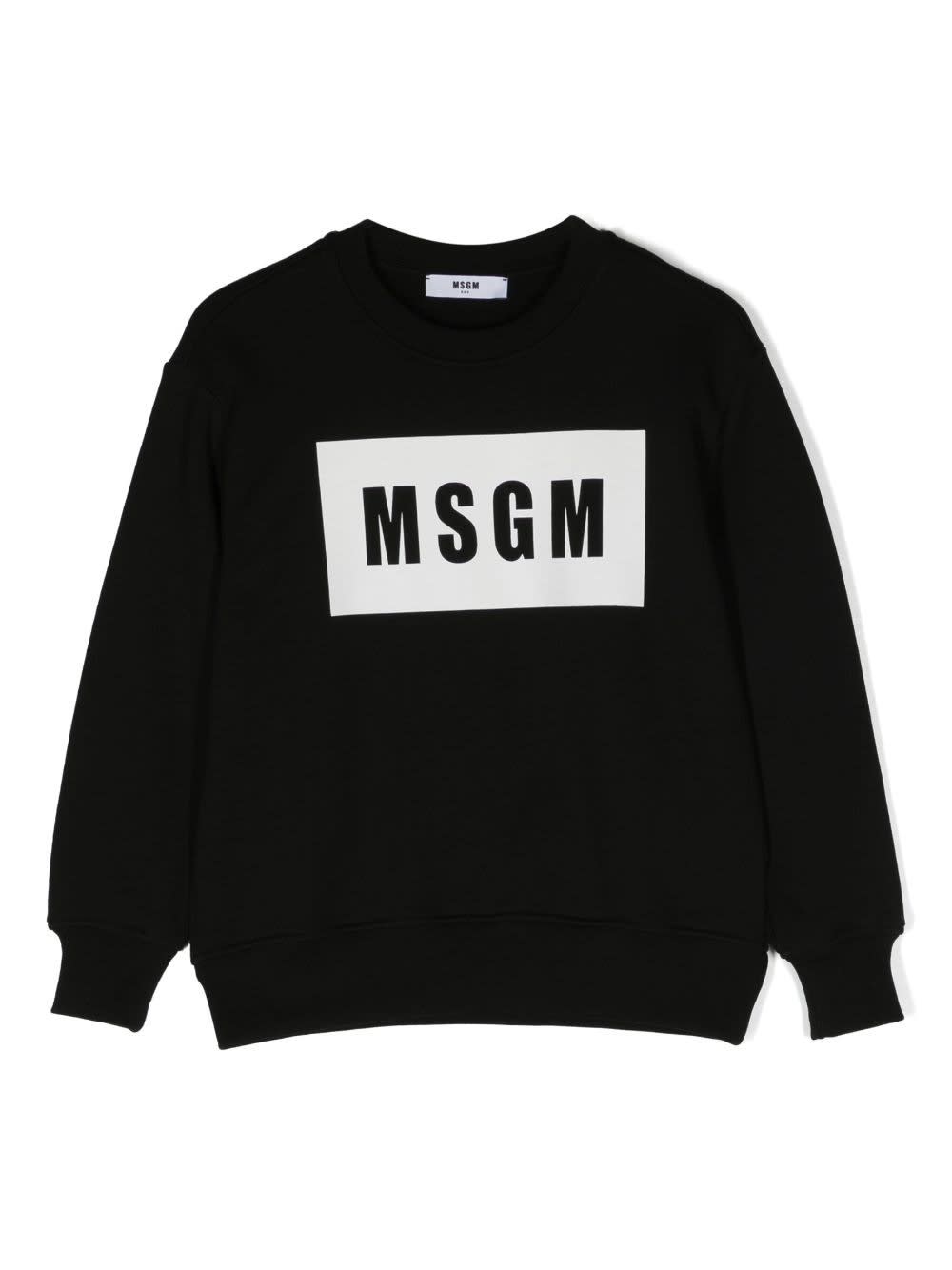 Msgm Felpa Con Logo In Black