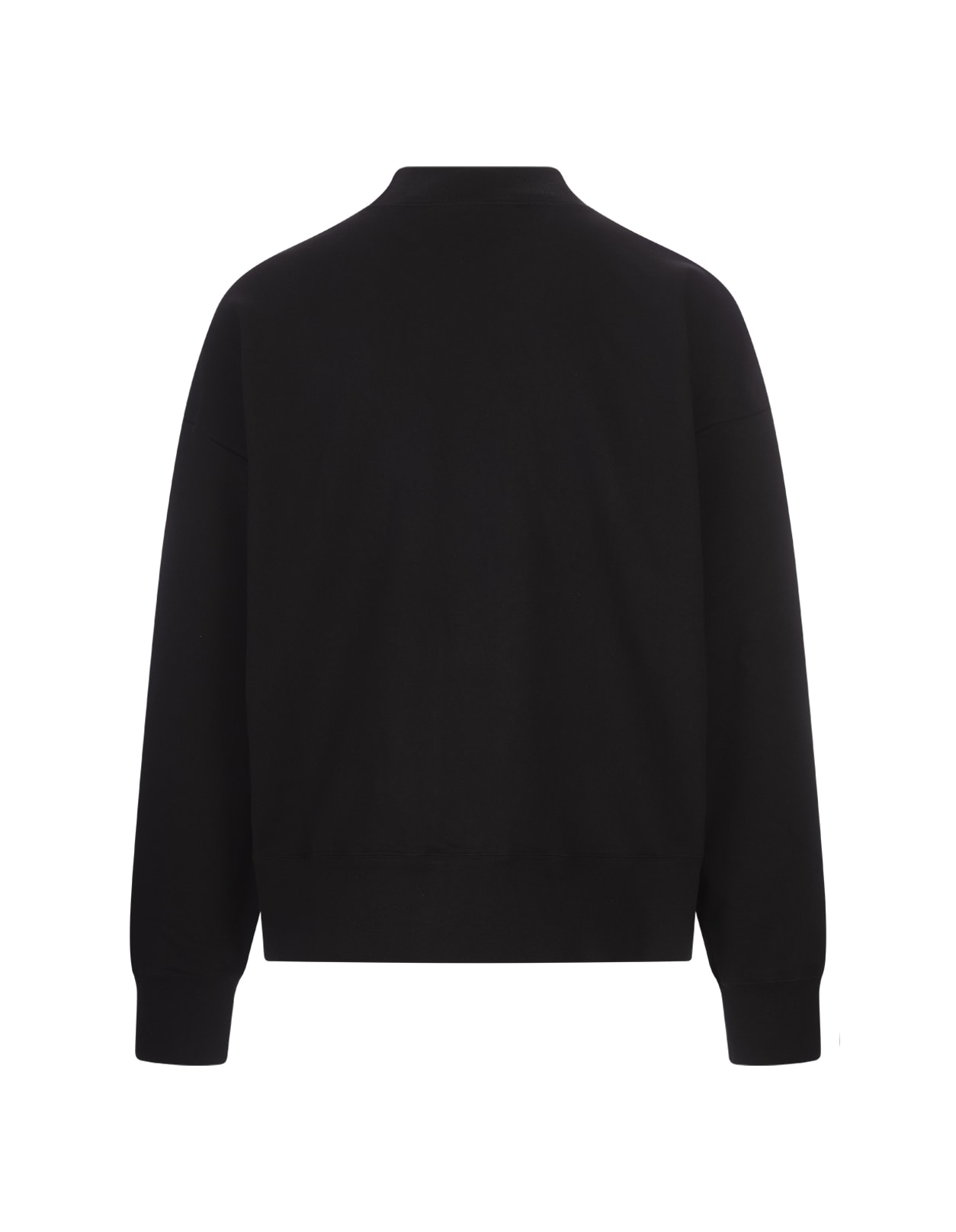 Shop Palm Angels Black Sweatshirt With Round Logo And Monogram