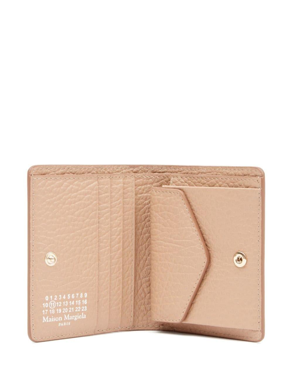 Shop Maison Margiela Four-stitches Compact Wallet In Beige
