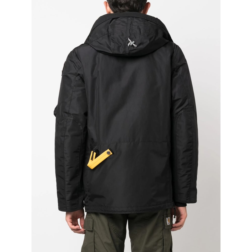 Parajumpers Oversized Black Jacket With Zippered Pockets In Blue