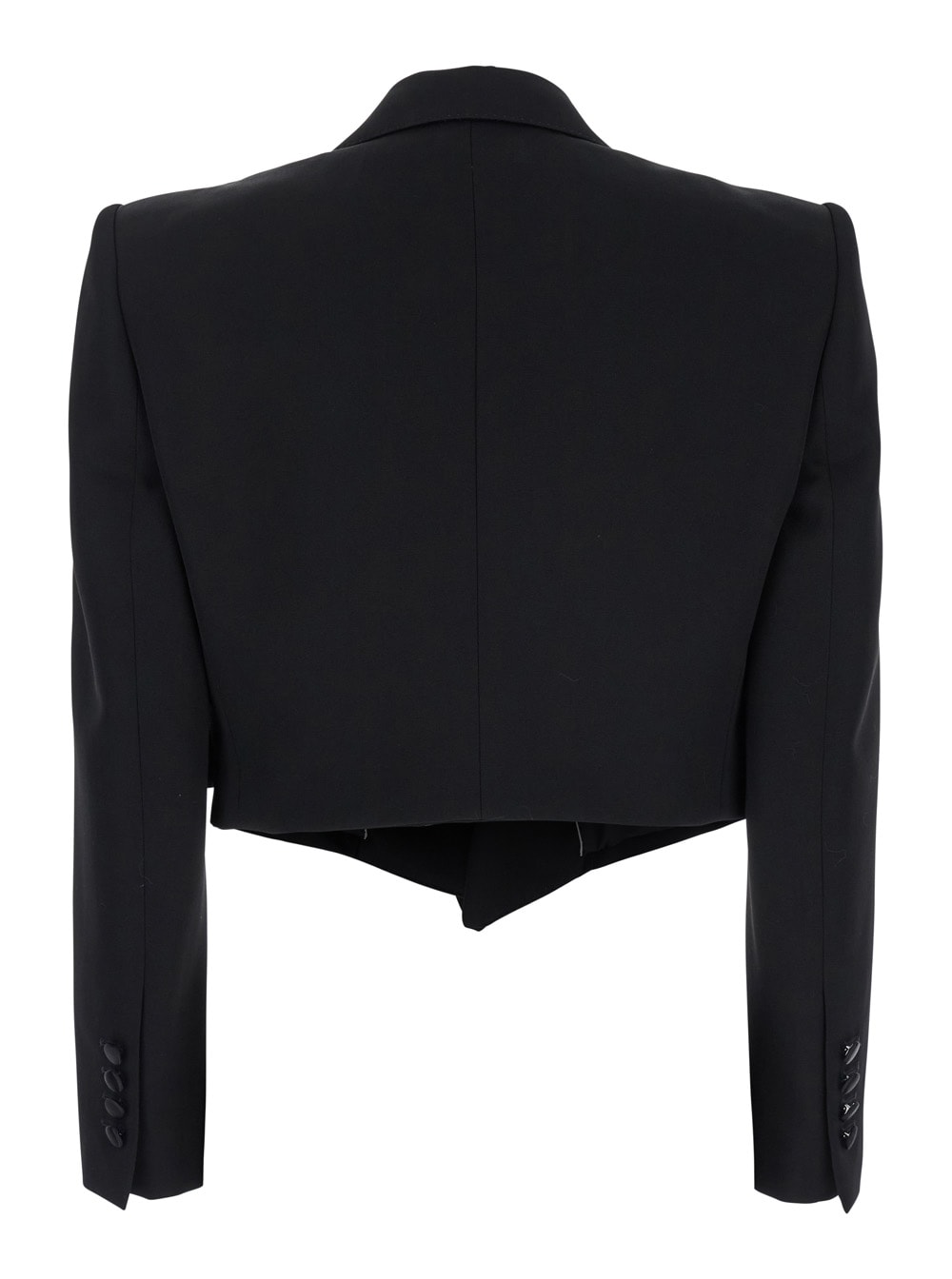 Dolce & Gabbana Wool-blend Cropped Blazer In Black