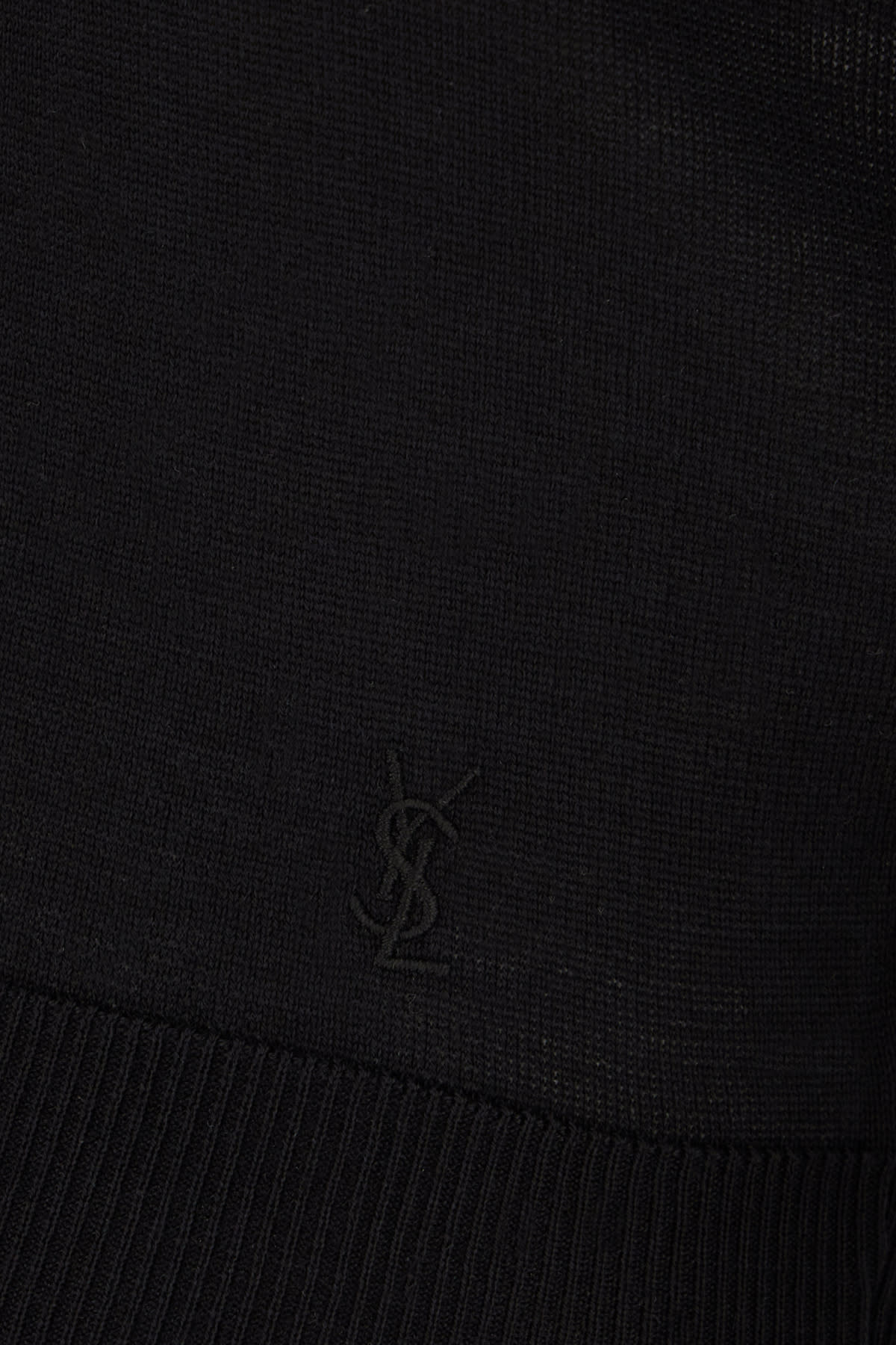 Shop Saint Laurent Black Wool Blend Polo Shirt In Nero