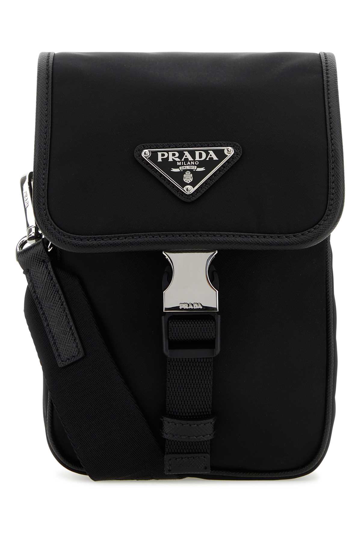 Shop Prada Black Nylon Crossbody Bag In Nero