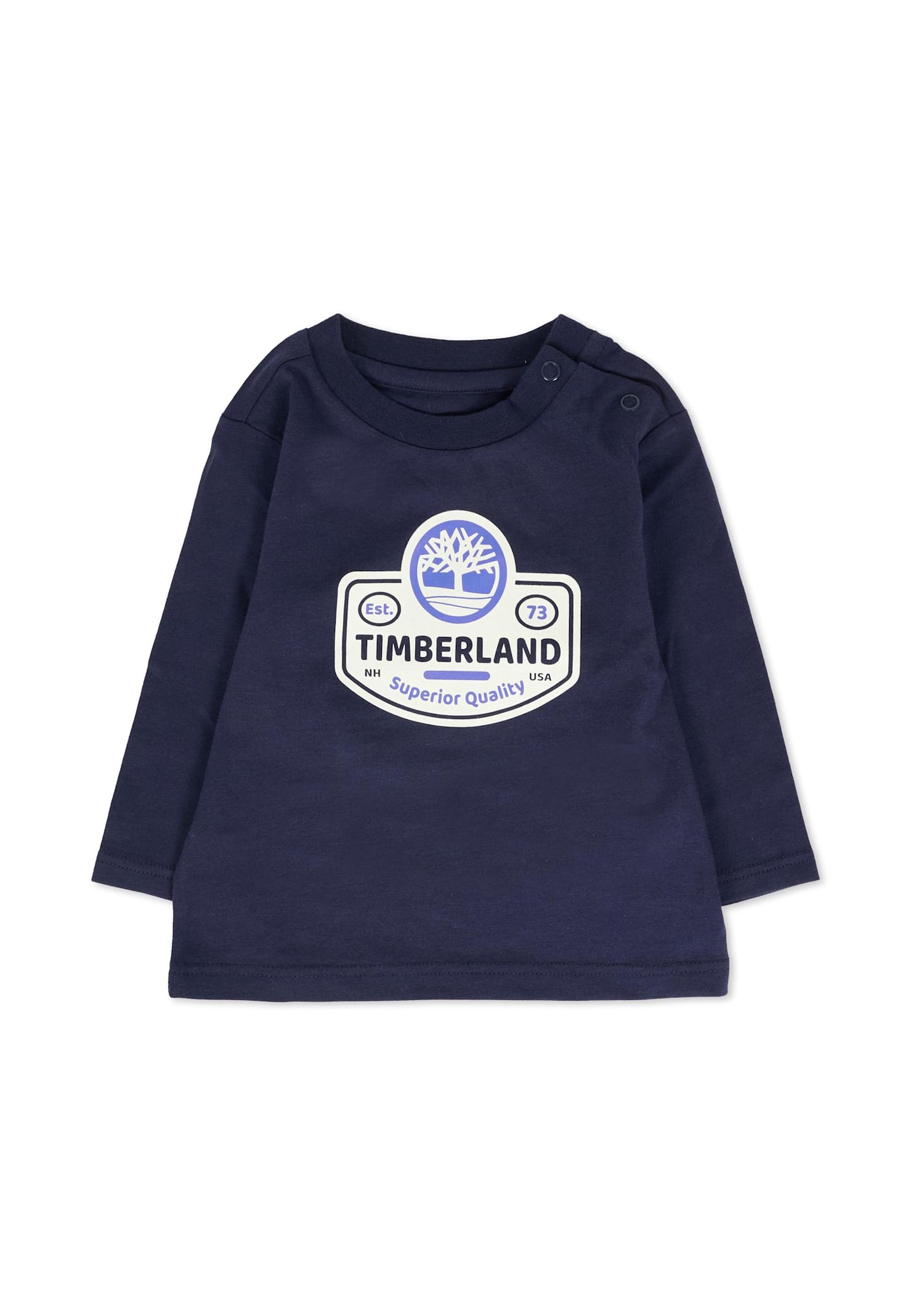 Timberland Blue T-shirt For Baby Boy With Logo In Blue