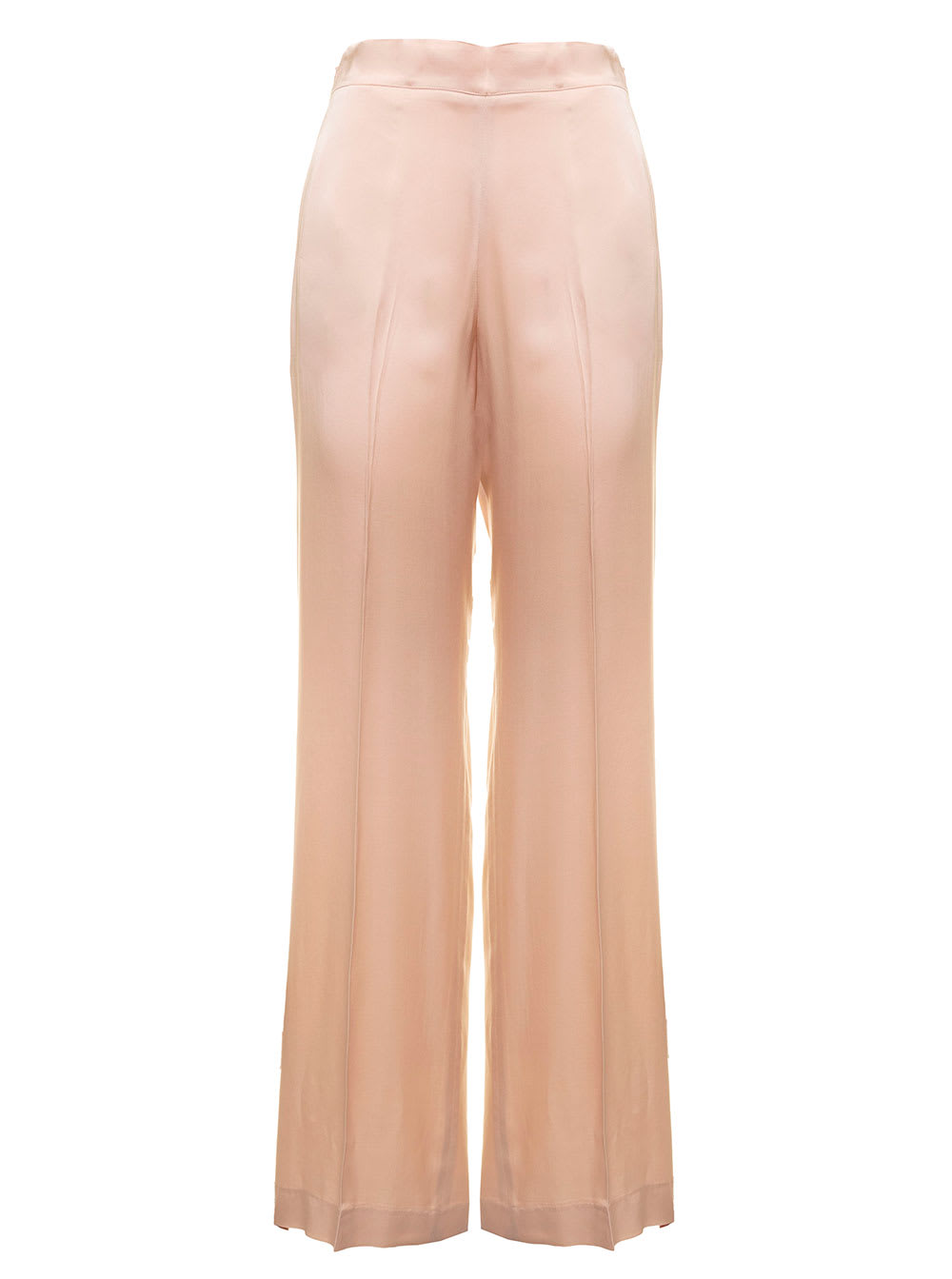 TwinSet Wide Leg Pink Viscose Pants Twin Set Woman