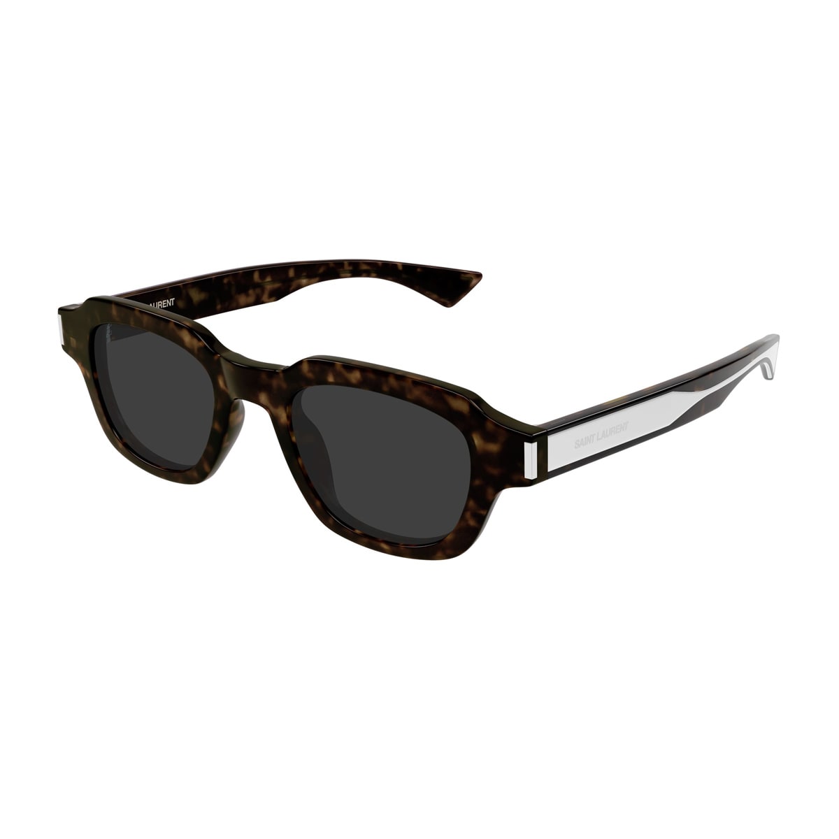 Saint Laurent Sl 791 Linea Corner Angle 002 Havana Crystal Grey Sunglasses In Brown