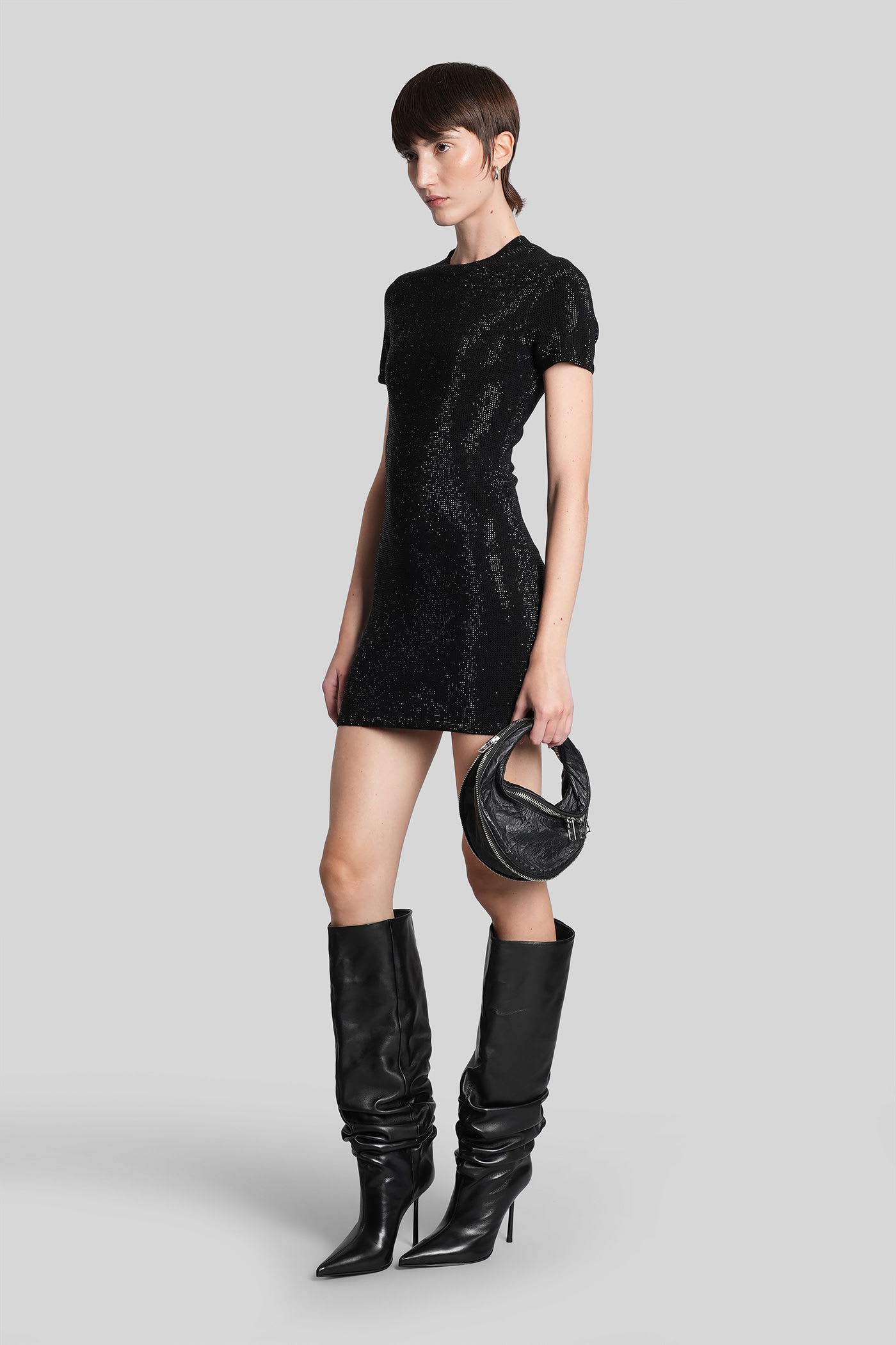 Alexander Wang Mini Dress In Black Wool In Black