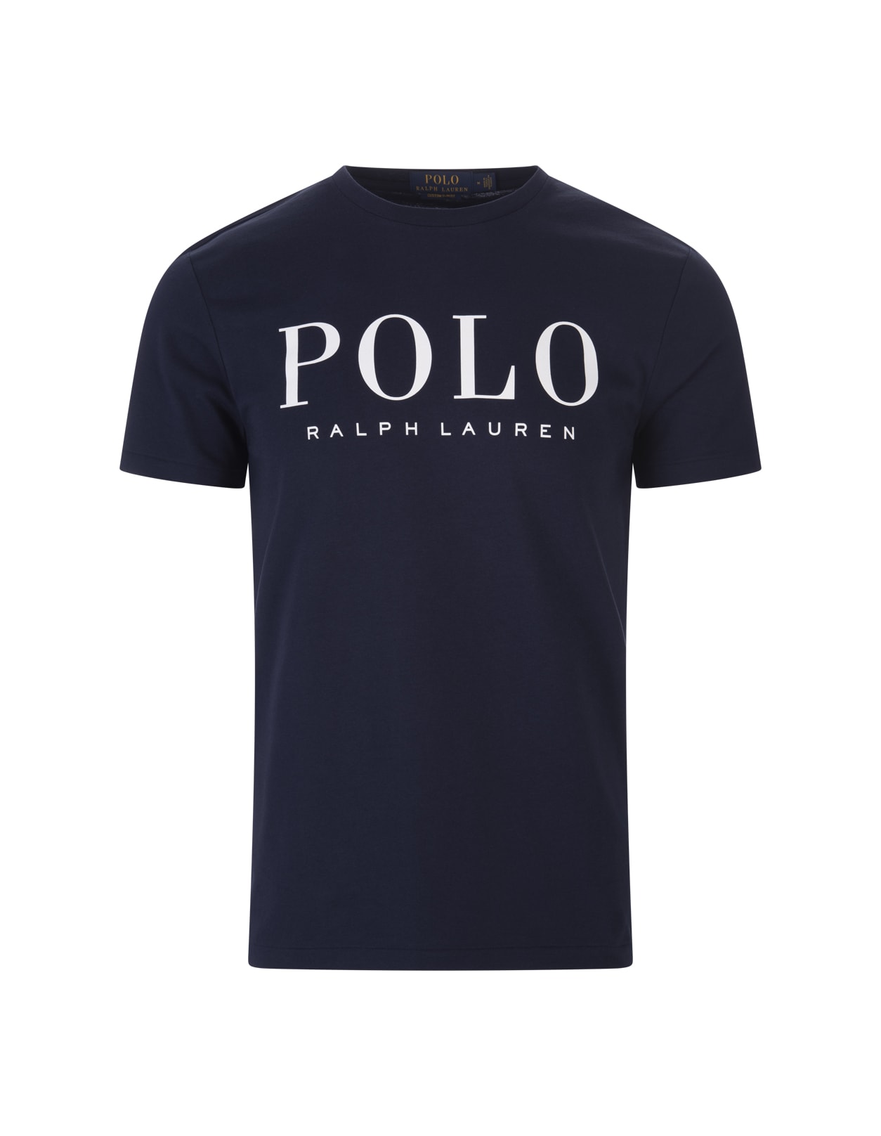 Ralph Lauren Man Navy Blue Polo Custom Slim-fit T-shirt