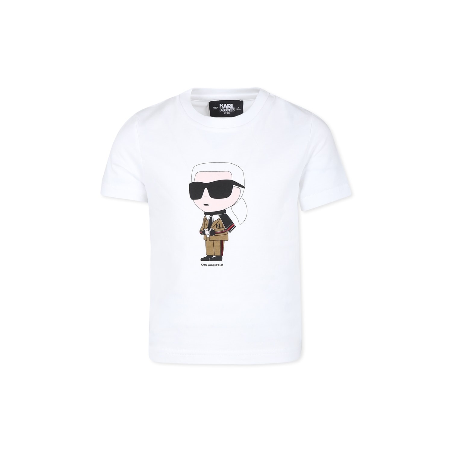 Karl Lagerfeld White T-shirt For Kids With Karl In White