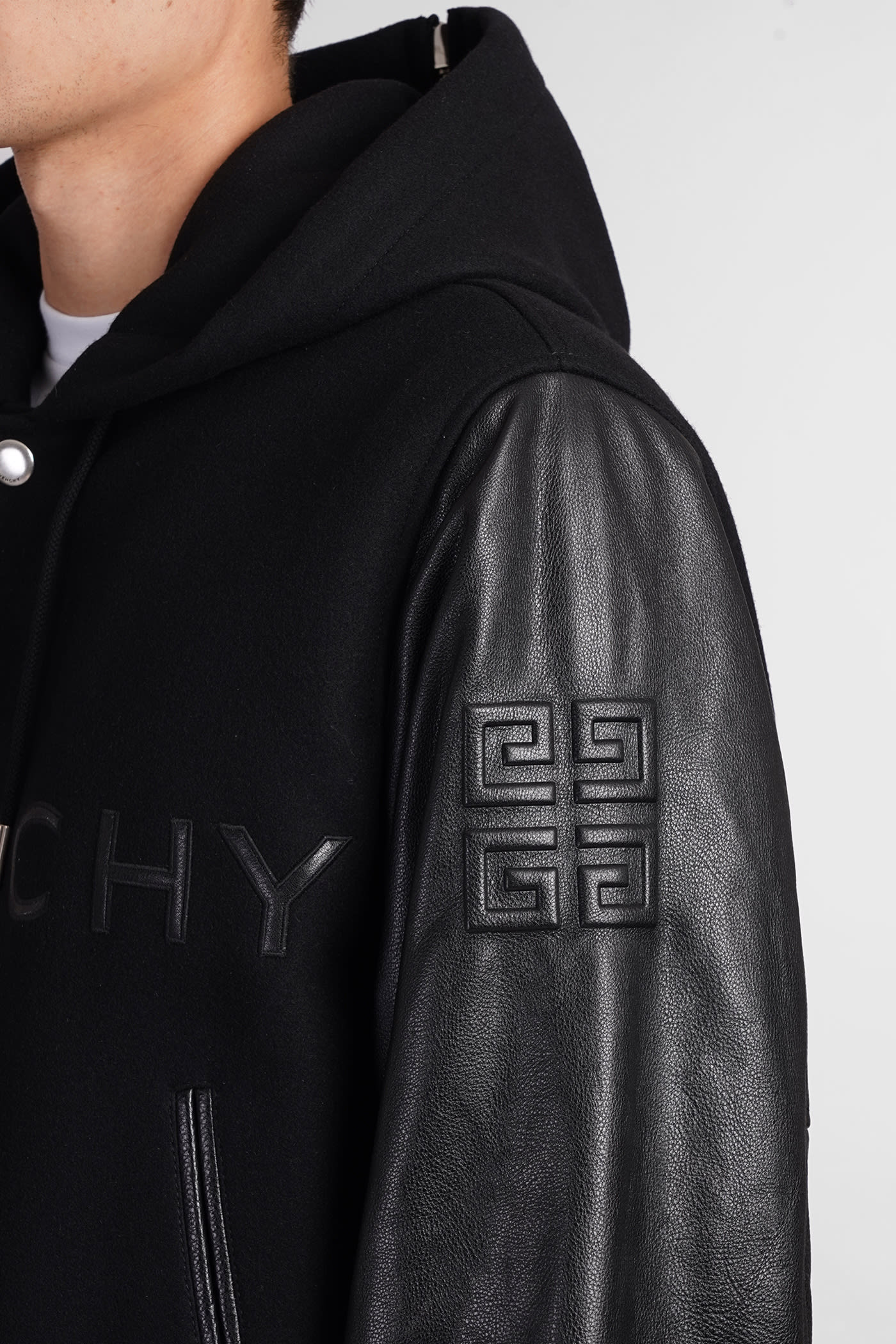 Shop Givenchy Bomber In Black Wool