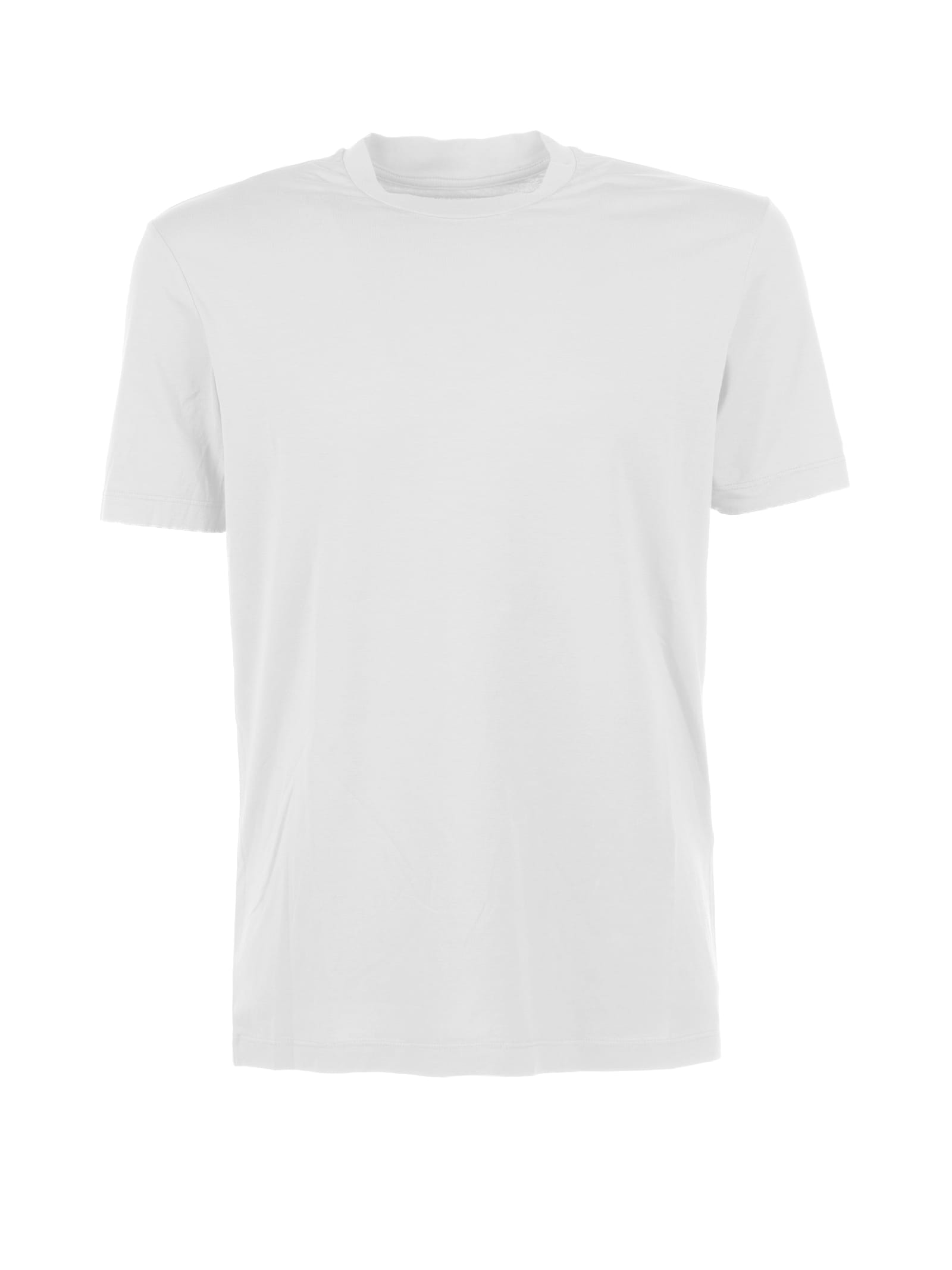 Shop Altea White Cotton T-shirt In Bianco Ottico