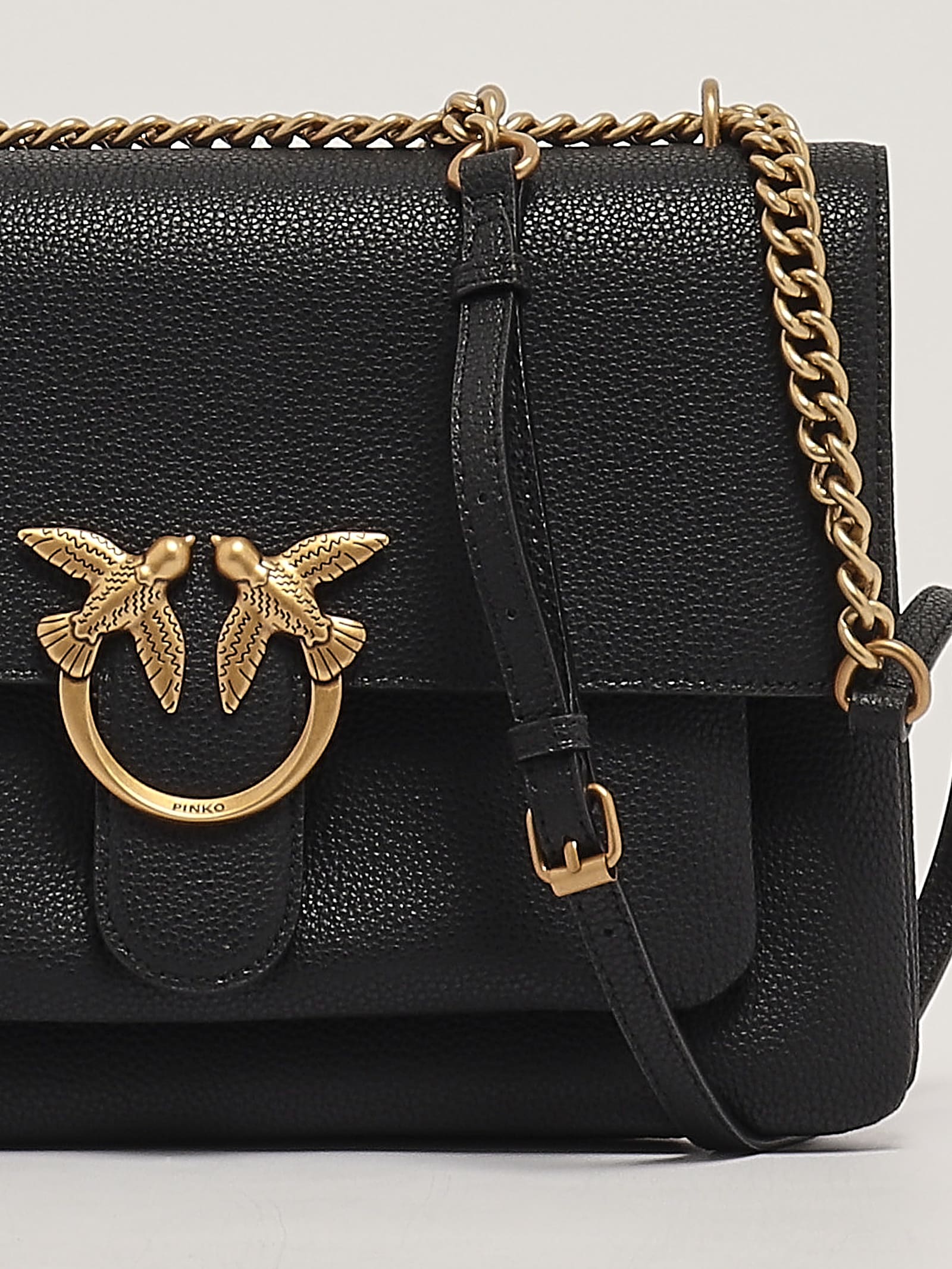 Pinko Love Soft Big Shoulder Bag In Nero