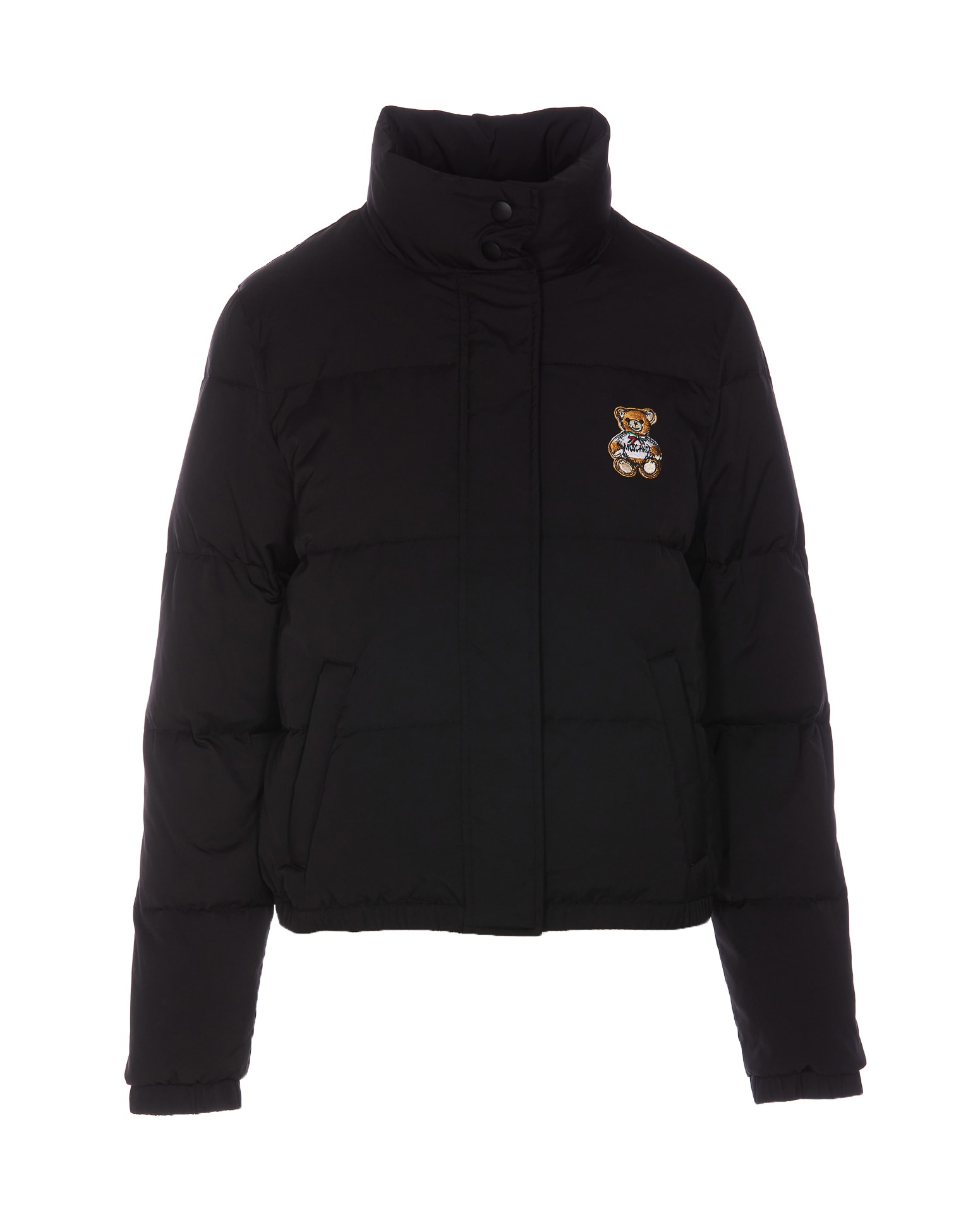 Drawn Teddy Bear Patch Down Jacket