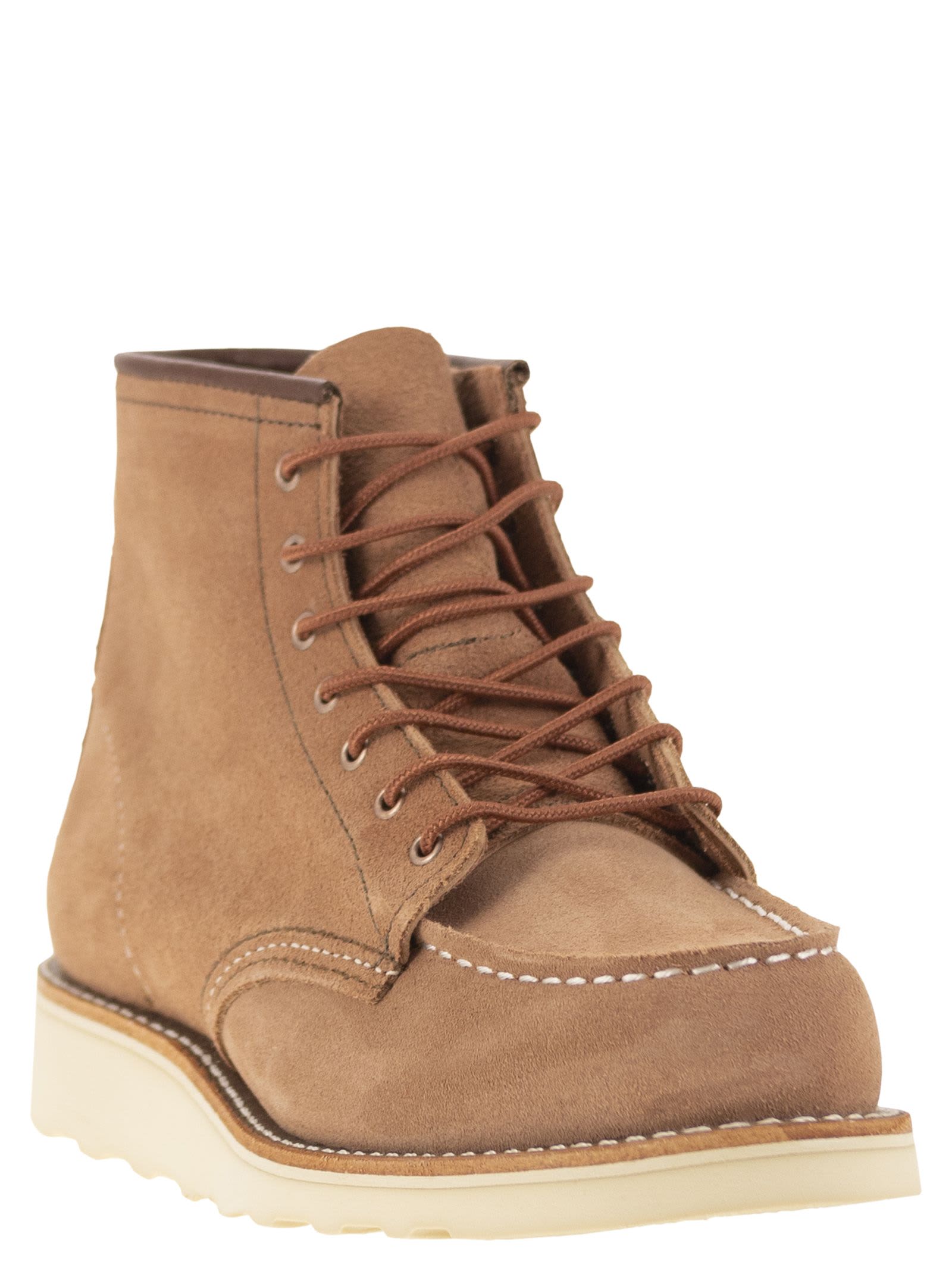 Shop Red Wing Classic Moc - Suede Ankle Boot In Beige