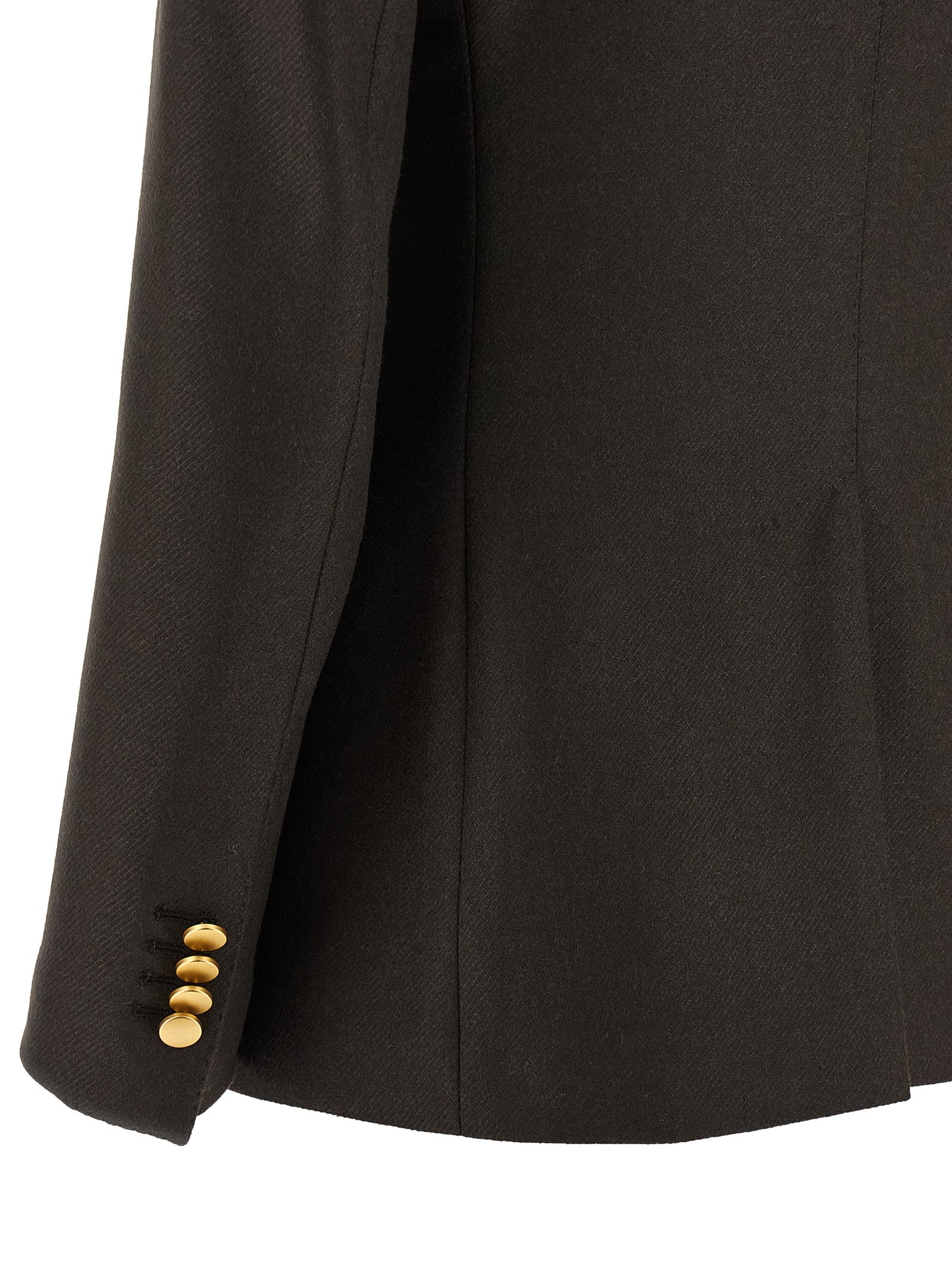 Tagliatore Double-breasted Peak Lapel Blazer In Brown