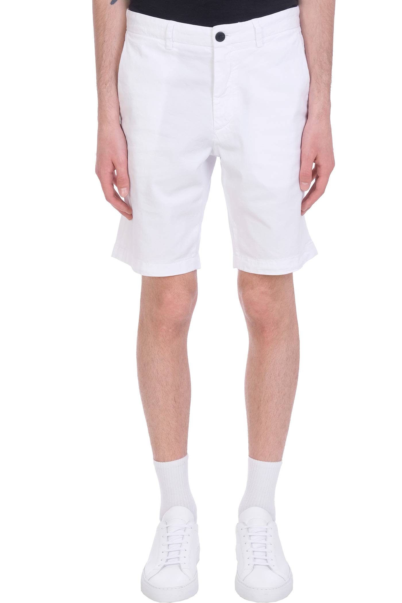 Theory Shorts In White Cotton