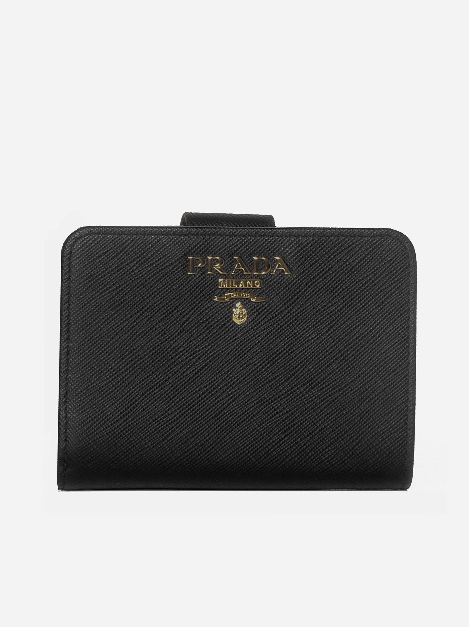 Prada Logo Saffiano Leather Wallet