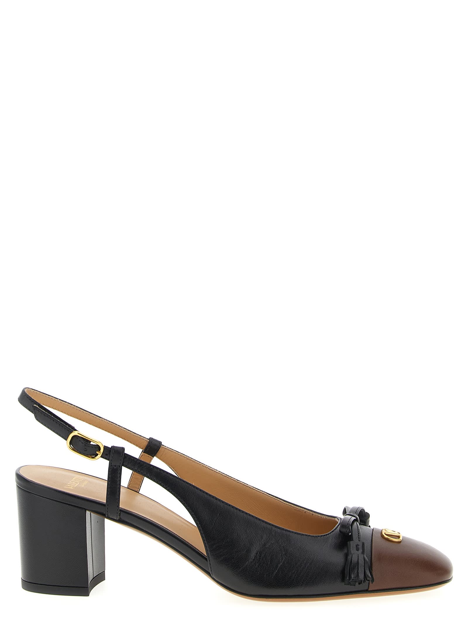 Valentino Valet Du Roi Vlogo Leather Slingback Pumps In Multi