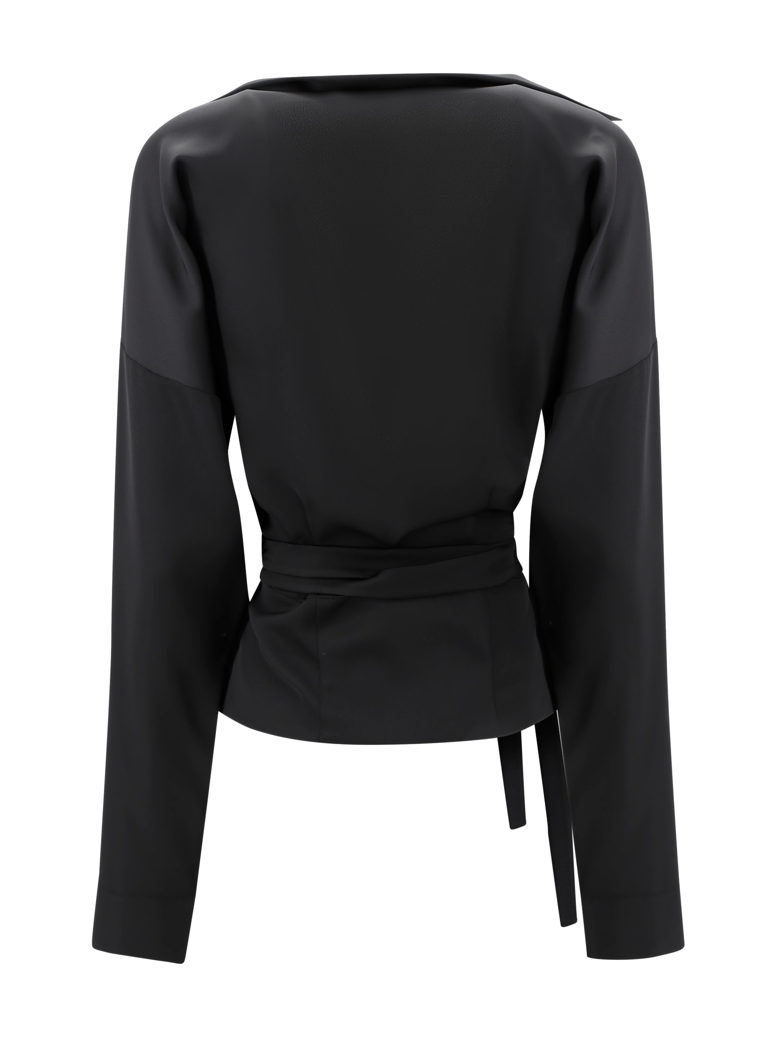 Philosophy Di Lorenzo Serafini Wrap-around Blouse In Black