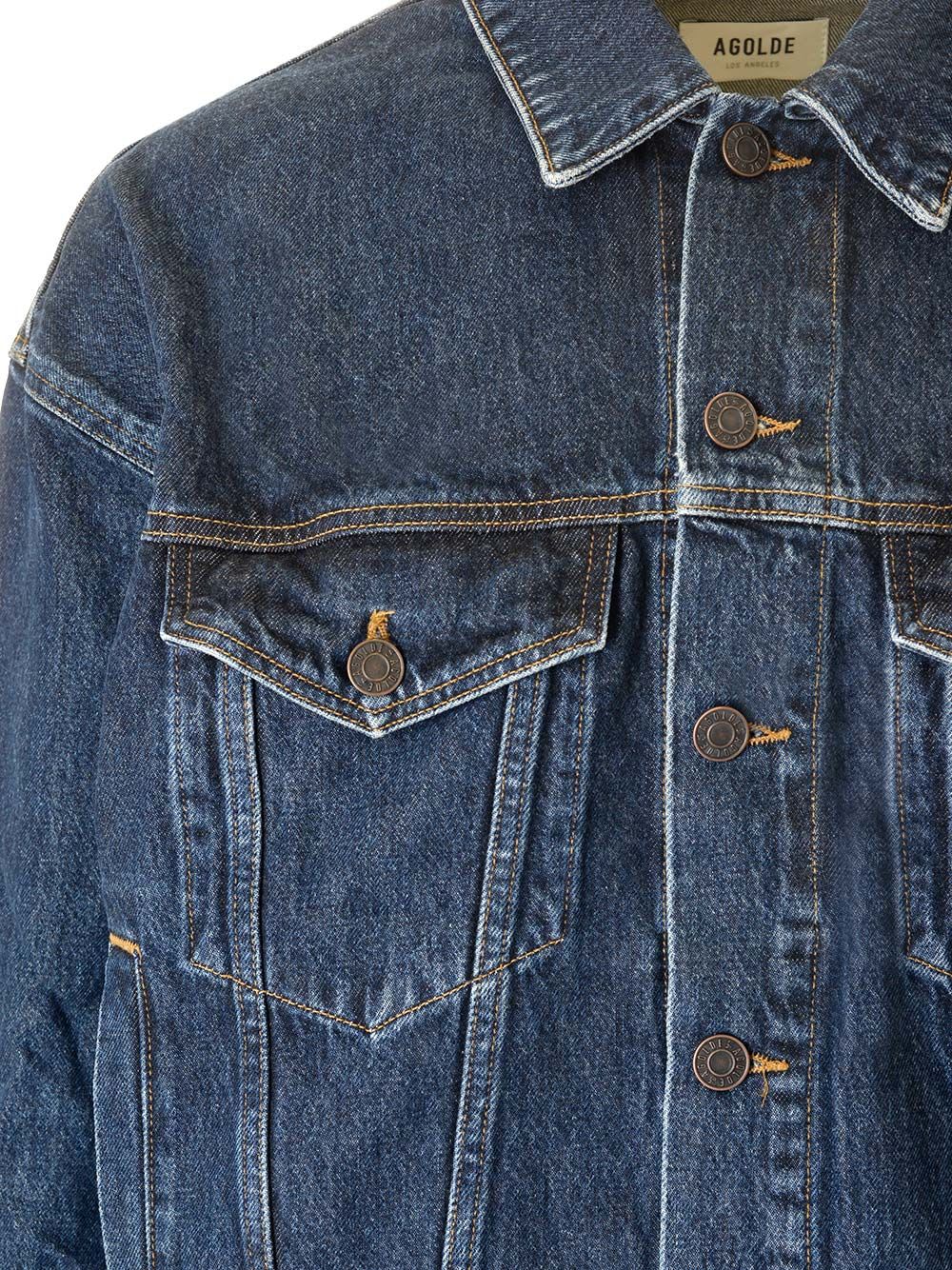 Shop Agolde Stefano Denim Jacket In Blue