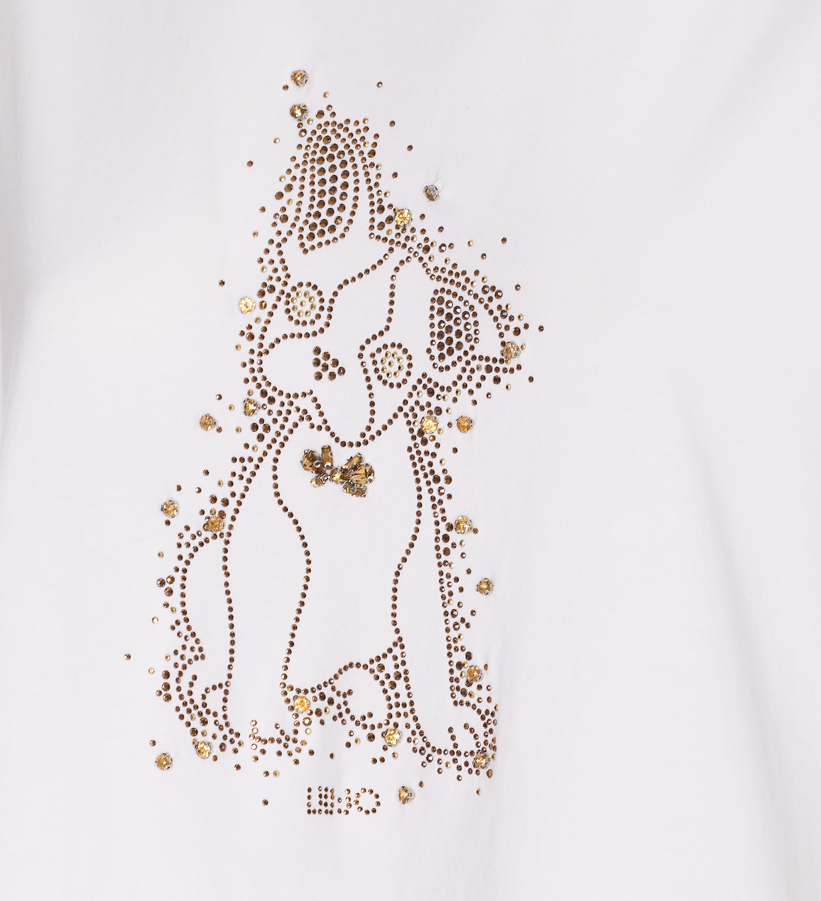 Liu •jo Crewneck Graphic Embellishment Top In White