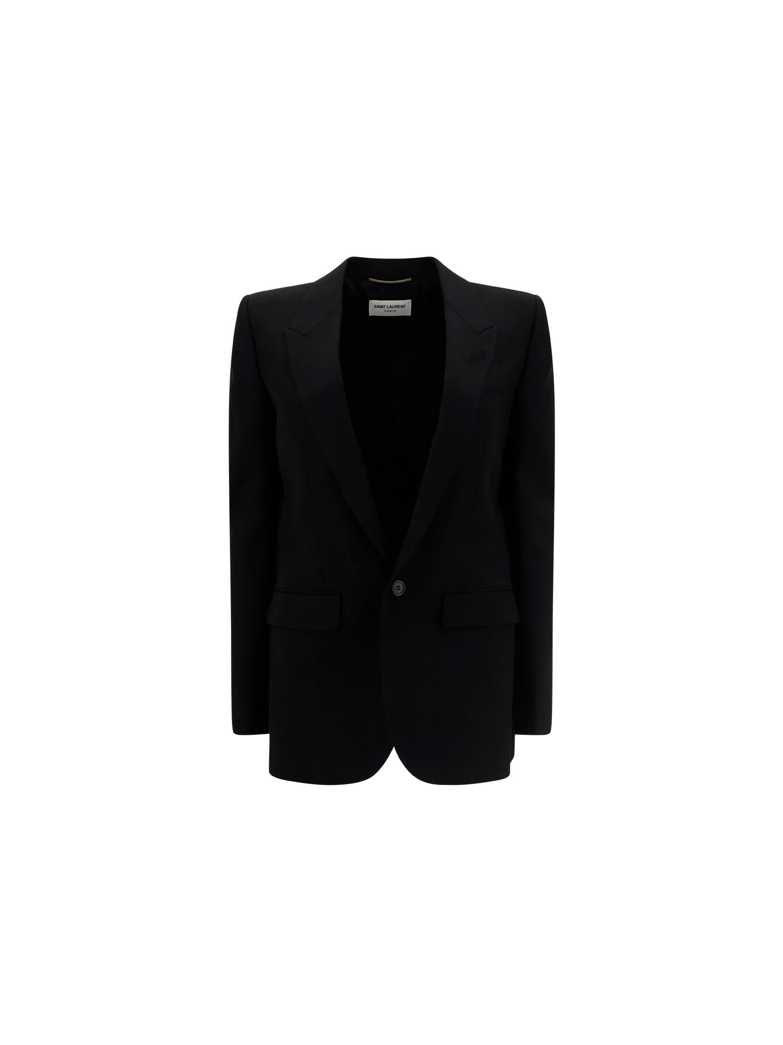 Shop Saint Laurent Blazer Jacket In Black
