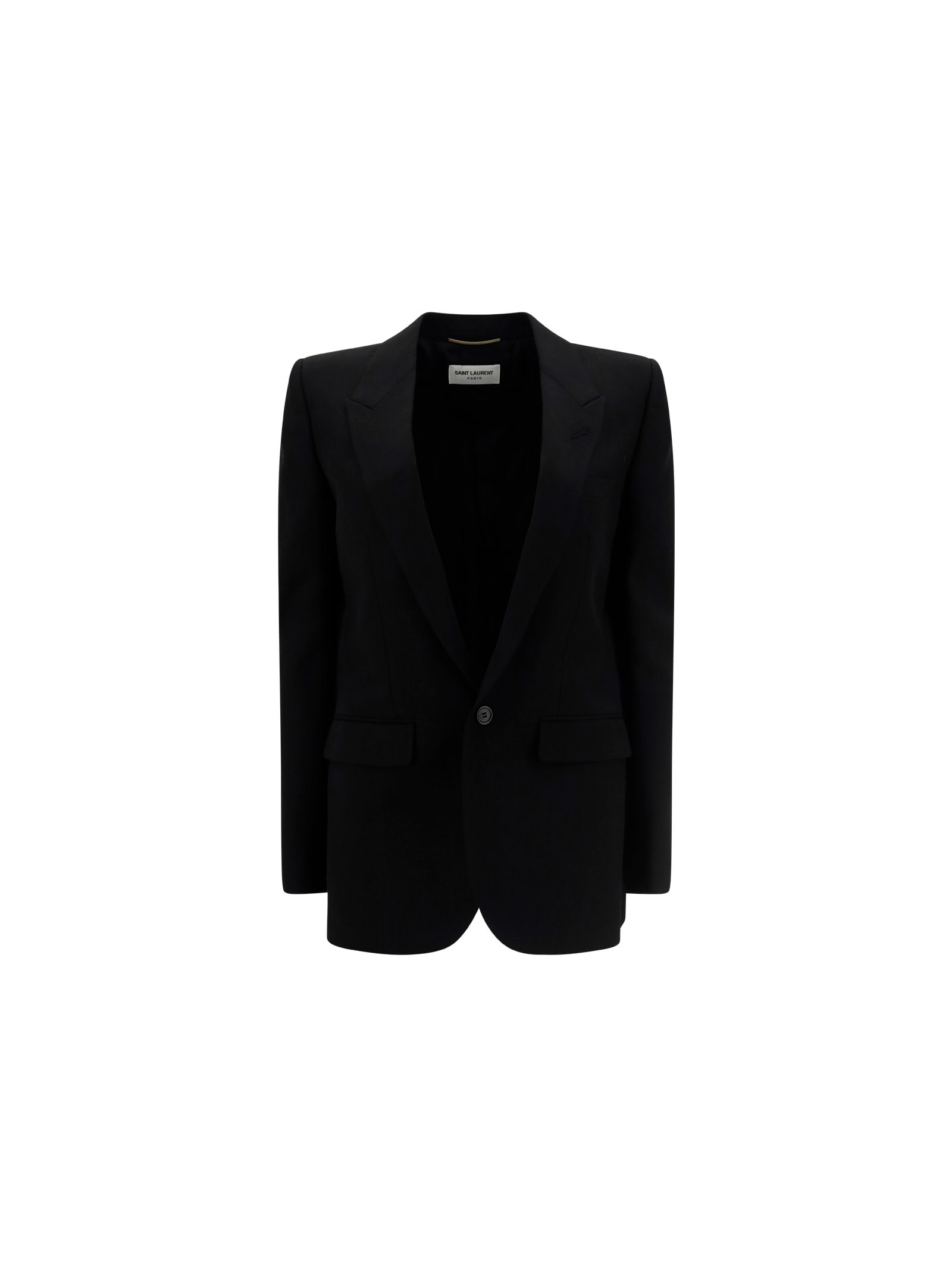 Saint Laurent Single-breasted Velvet Tuxedo Jacket In Noir