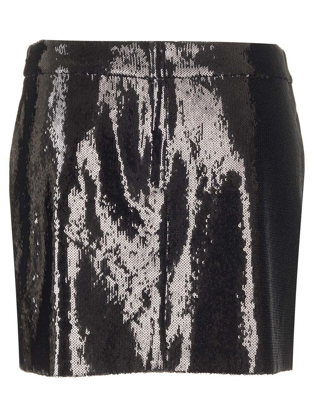 Shop Dolce & Gabbana Sequin Miniskirt In Black