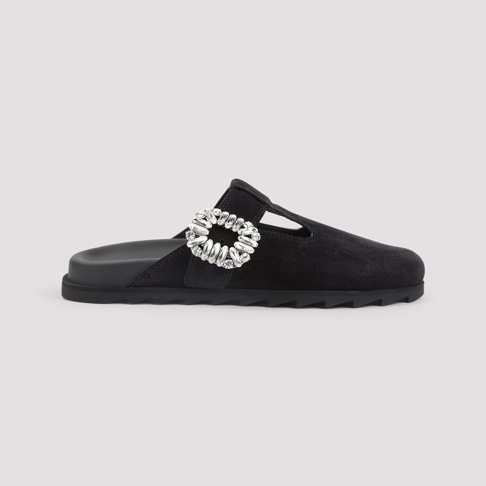 Roger Vivier Minimalist Black Flats With Rounded Toe And Low-profile Sole In Black