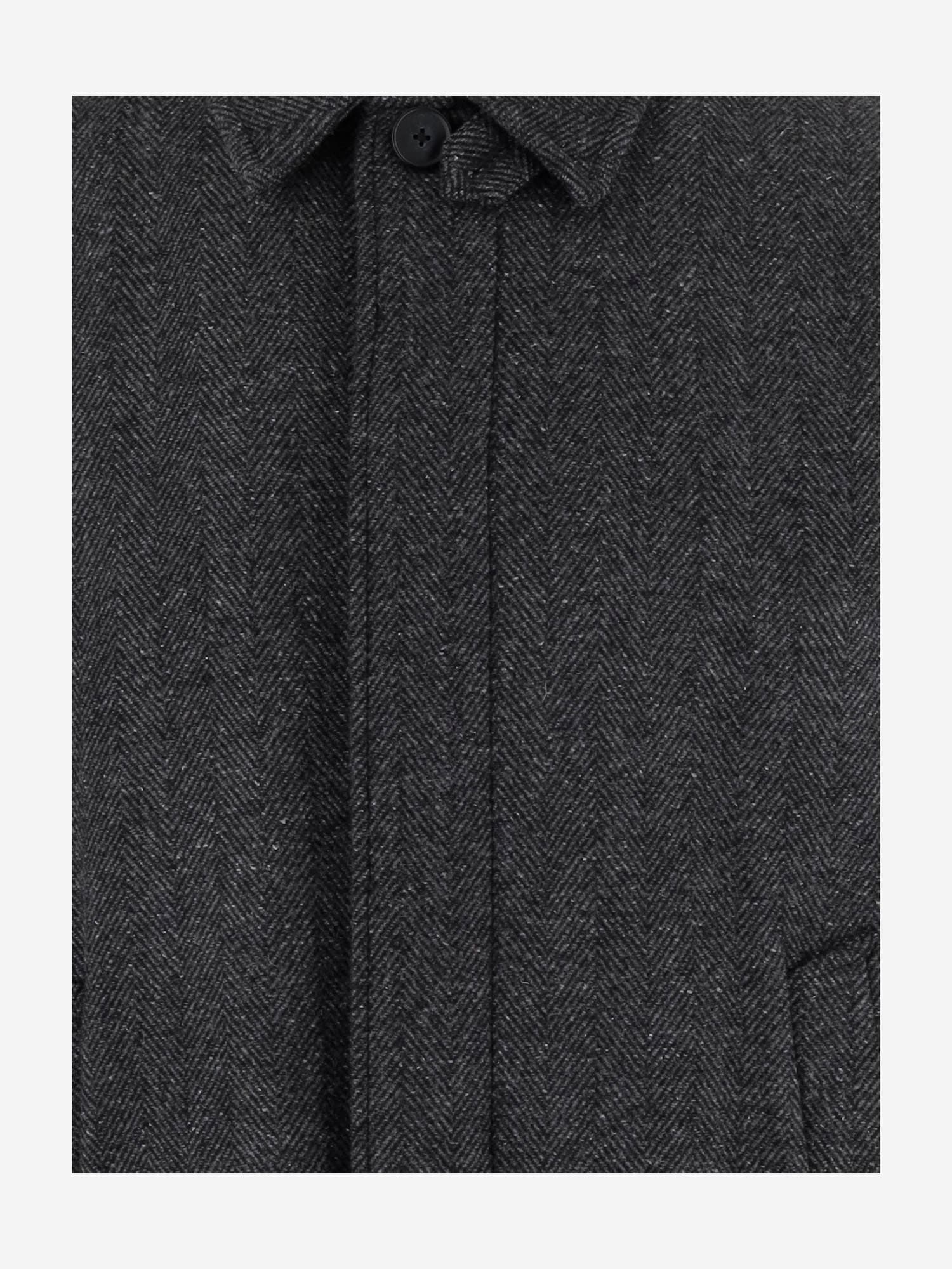Vince Wool-blend Herringbone Coat In Gray