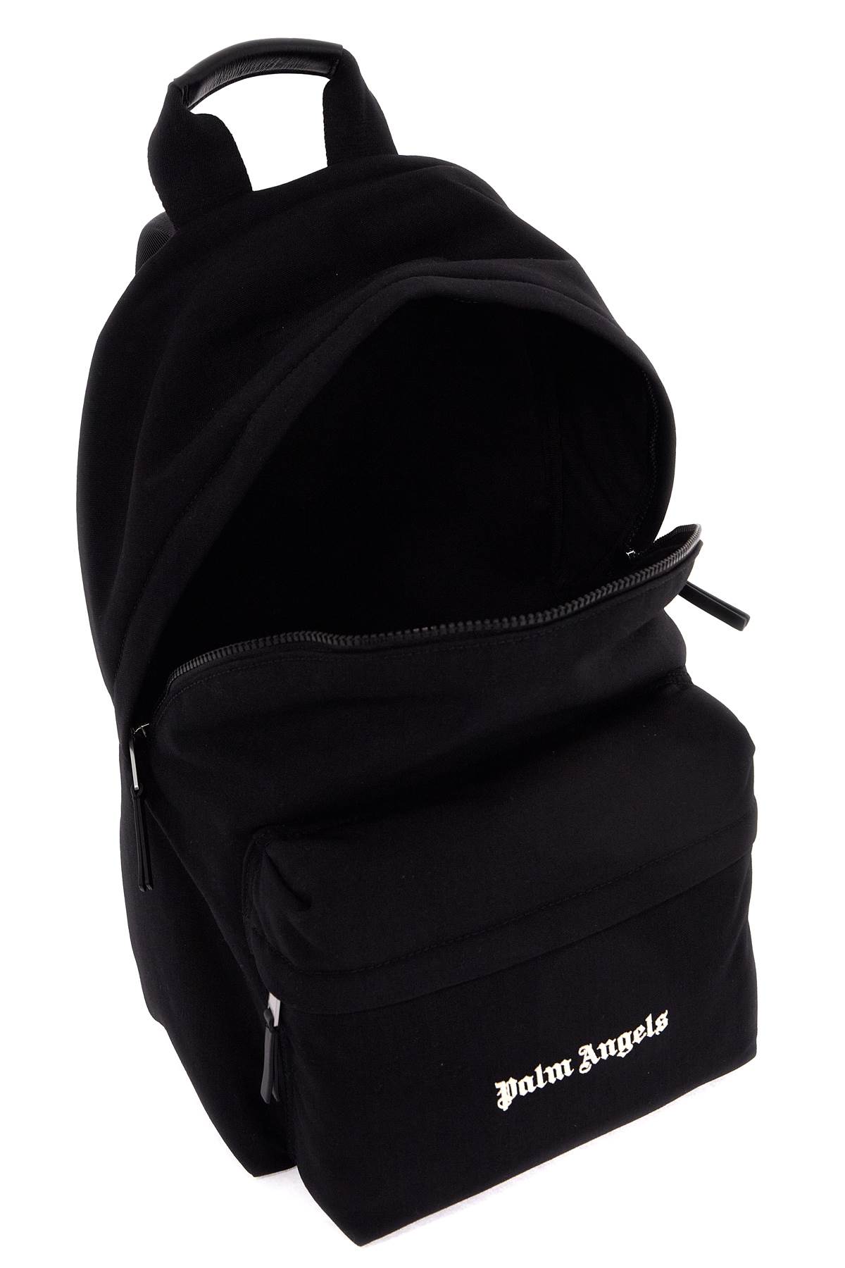 Palm Angels Logo Embroidered Zipped Backpack In Black