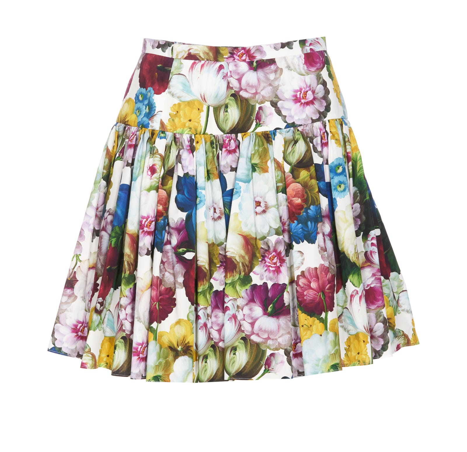 Shop Dolce & Gabbana Nocturnal Flower Print Short Skirt In Multicolour