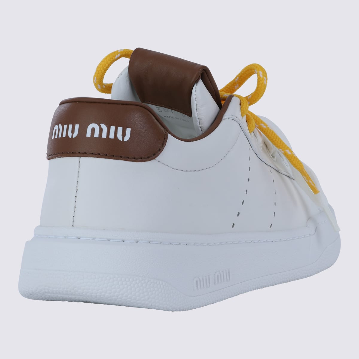 Miu Miu White Leather Sneakers In White