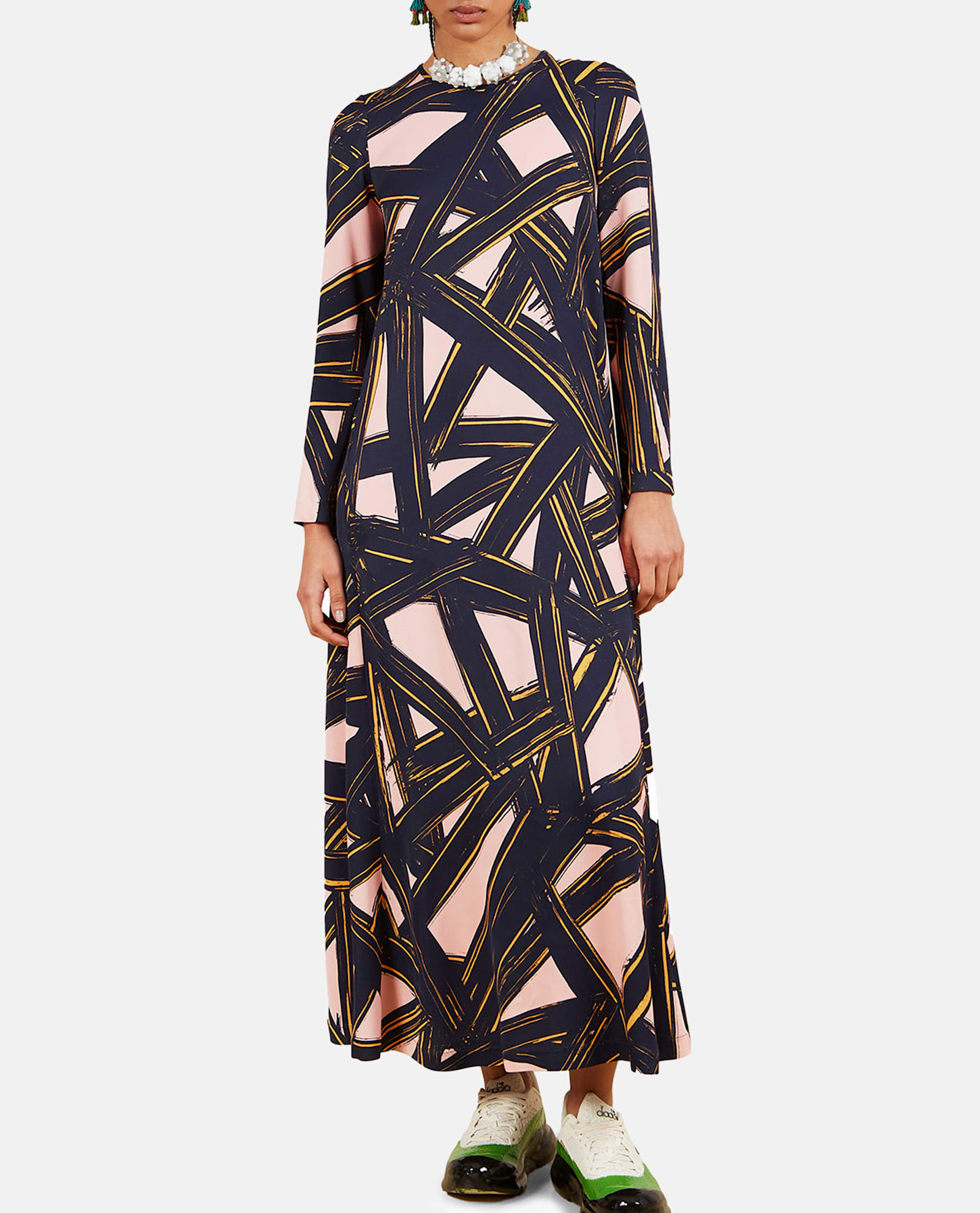 Shop Colville Bell Midi Dress In Multicolour