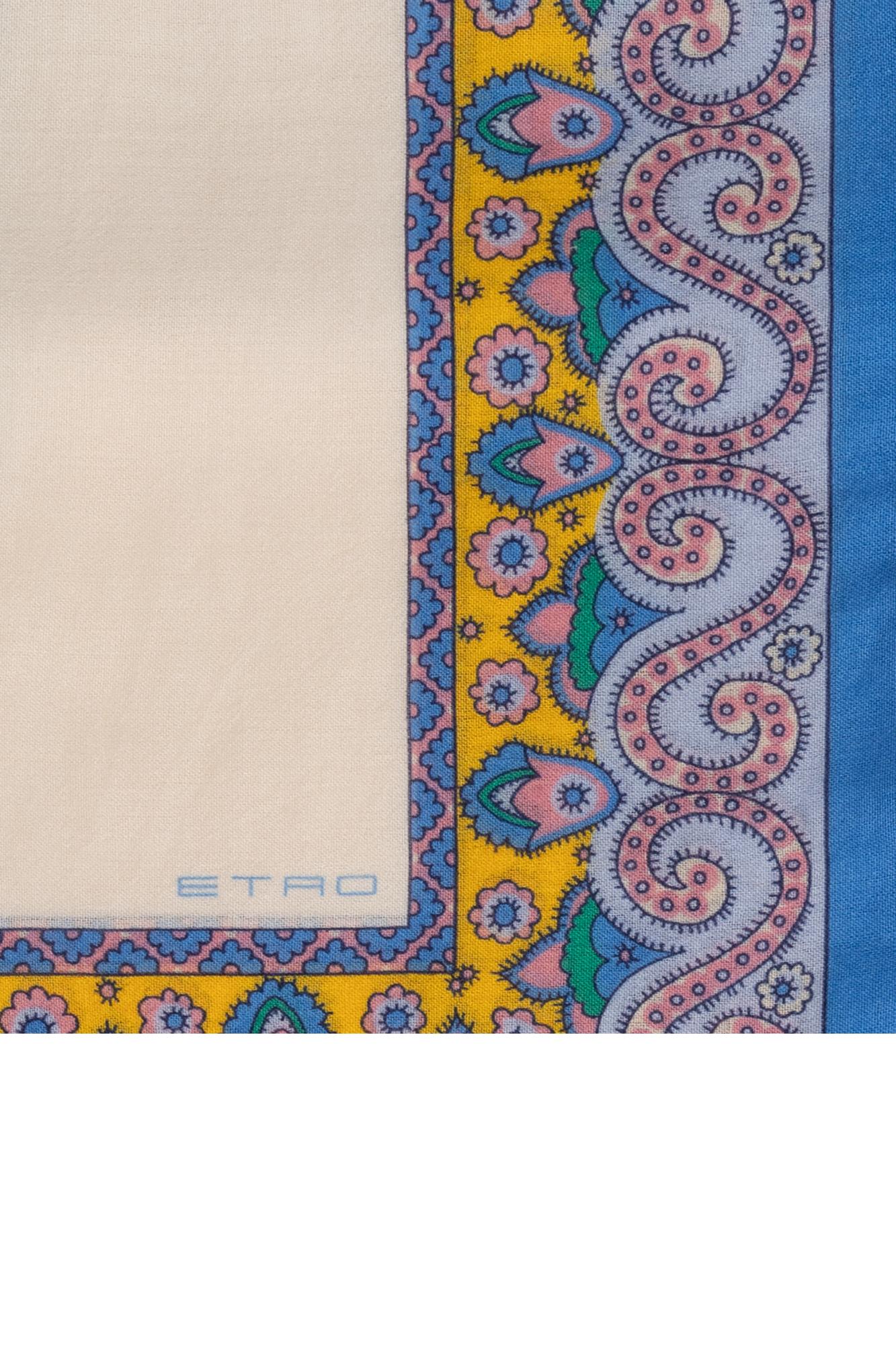 Etro Scarf With Decorative Pattern In Gnawed Blue