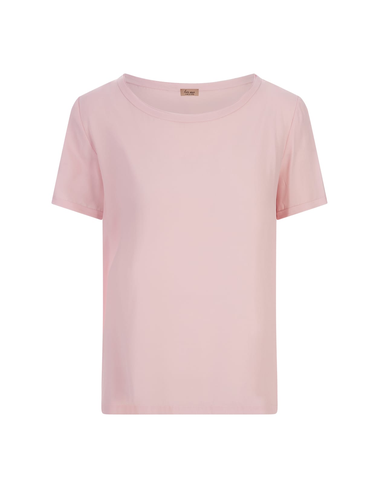 Her Shirt Pink Opaque Silk T-shirt