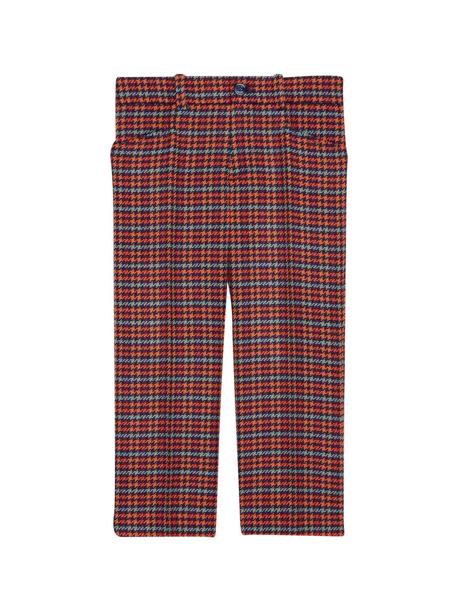 Gucci Multicolor Squared Trousers With Frontal And Rear Pockets