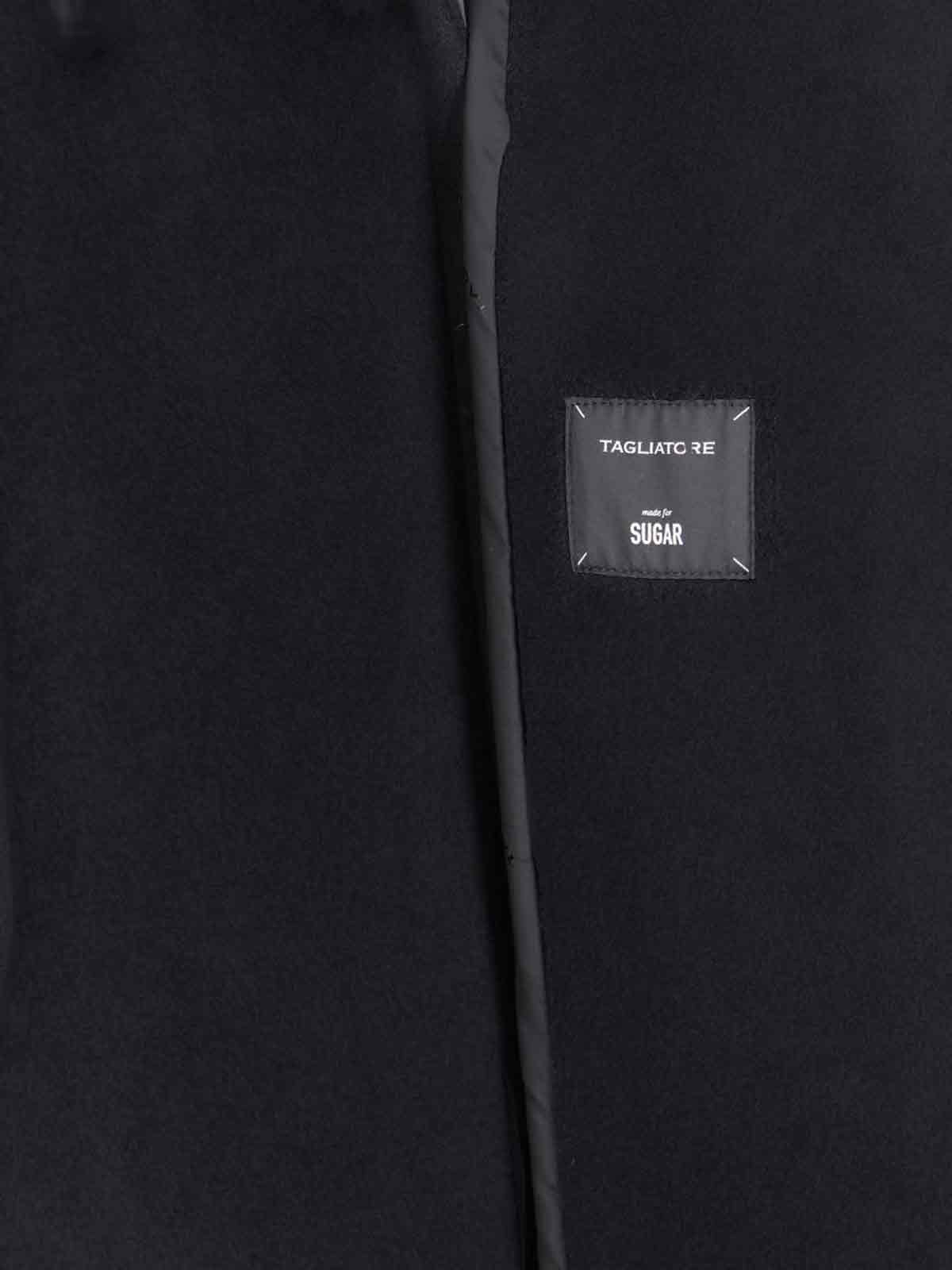 Tagliatore Tailored Black Jacket With Classic Collar And Minimalistic Design In Black