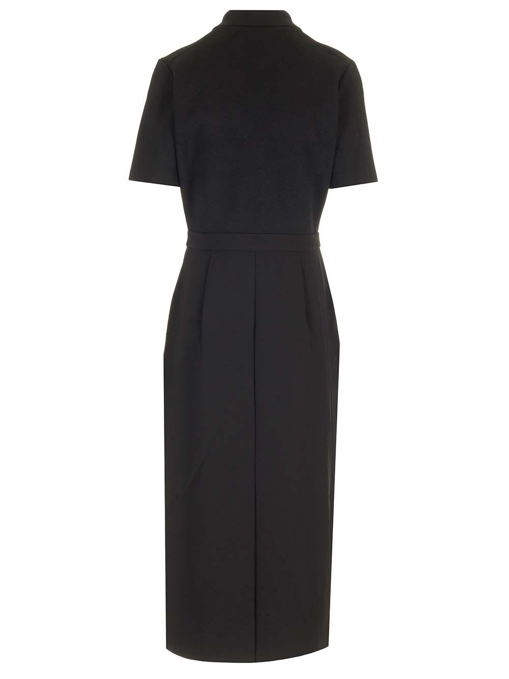 Shop Theory Wool Midi Dress In Black