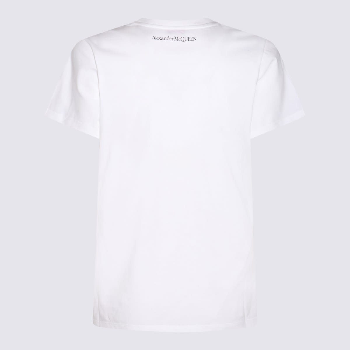 Alexander Mcqueen White Multicolour Cotton T-shirt In Solarised Flower